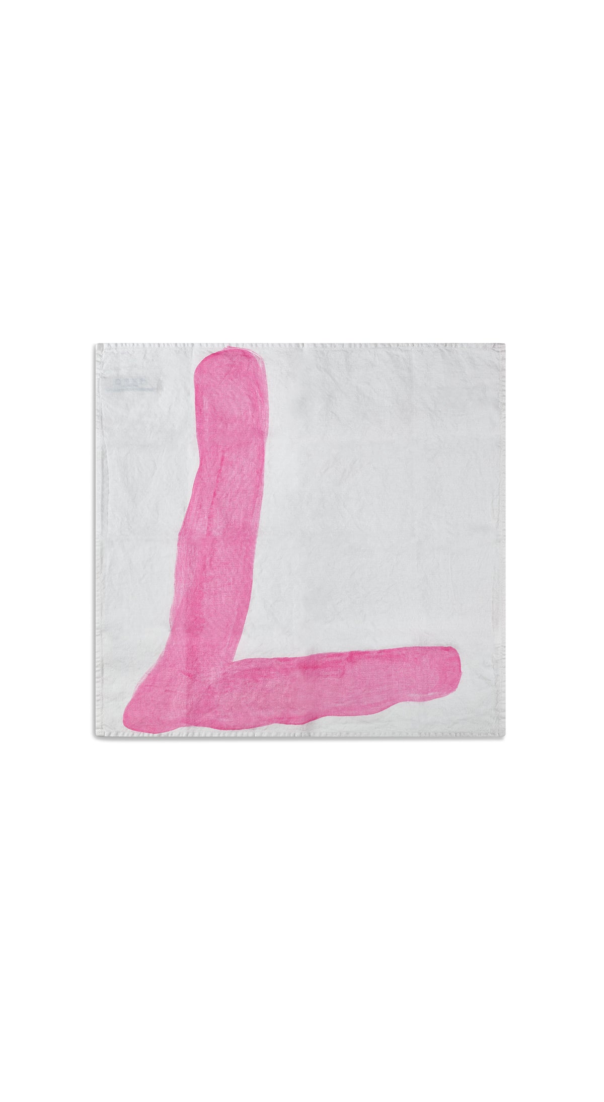 Alphabet Napkin 'L' in Rose Pink, 50x50cm