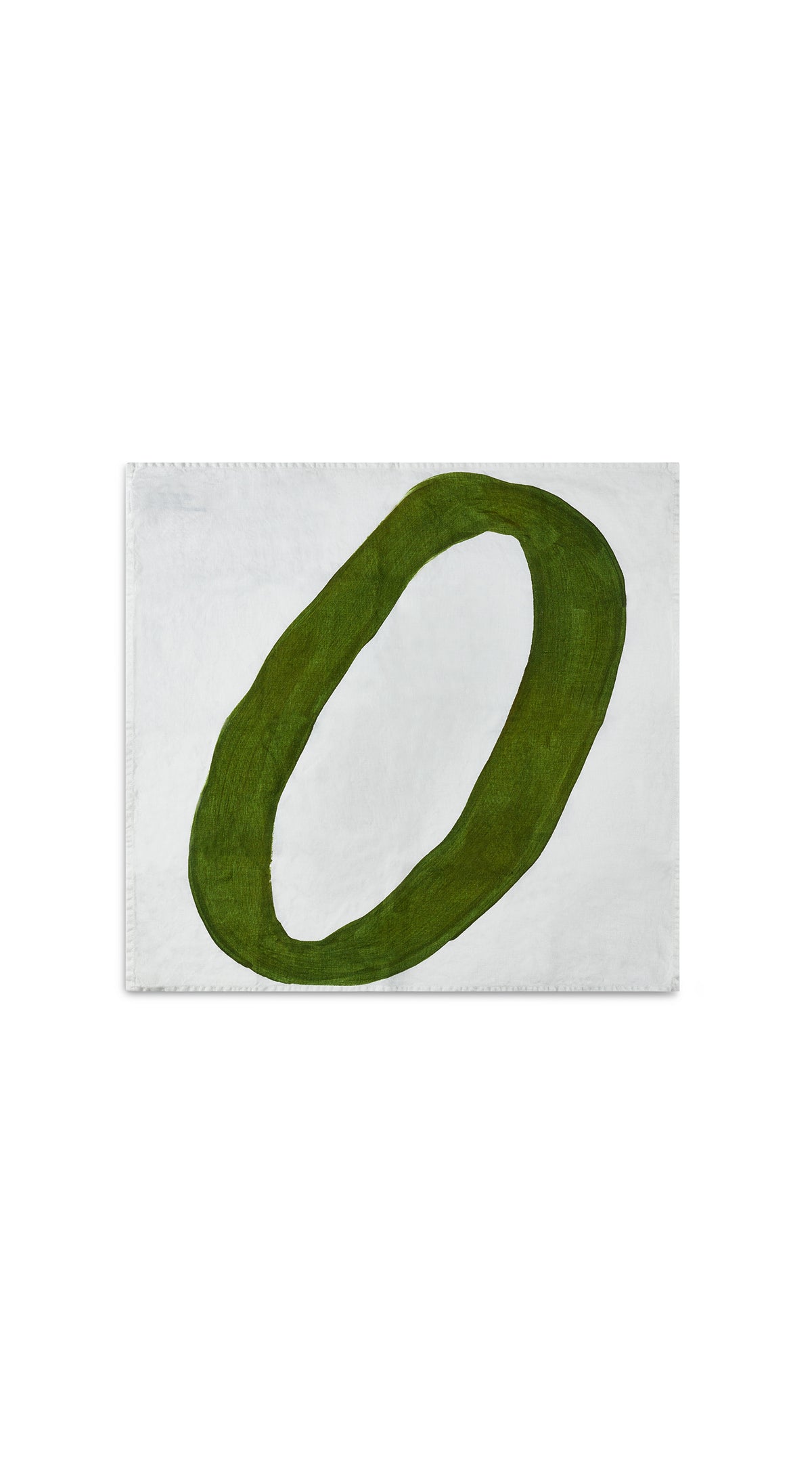 Alphabet Napkin 'O' in Avocado Green, 50x50cm