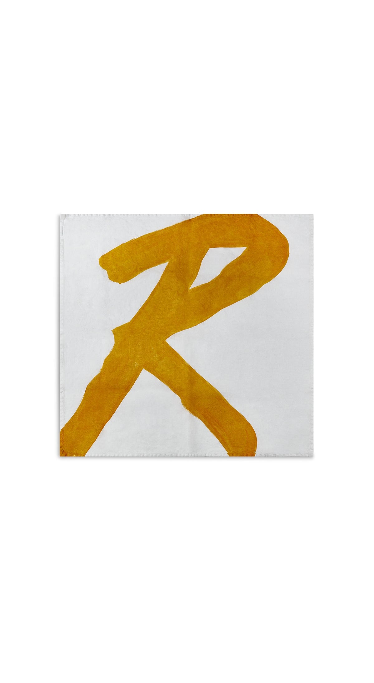 Alphabet Napkin 'R' in Mustard Yellow, 50x50cm