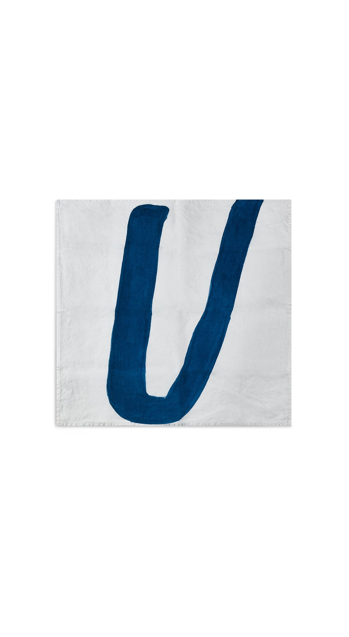 Alphabet Napkin 'U' in Midnight Blue, 50x50cm
