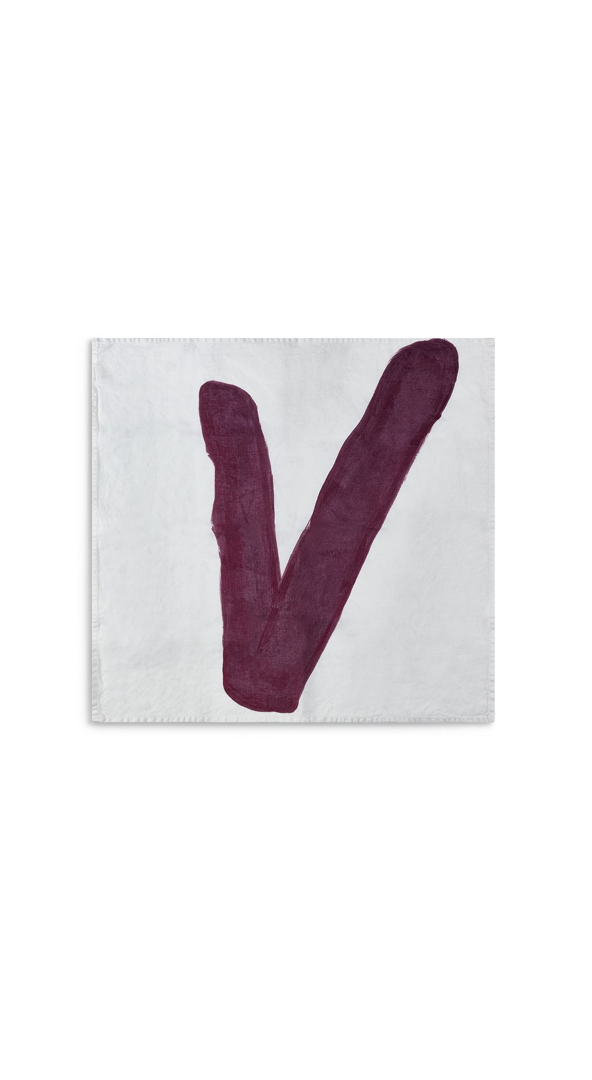 Alphabet Napkin 'V' in Grape Purple, 50x50cm