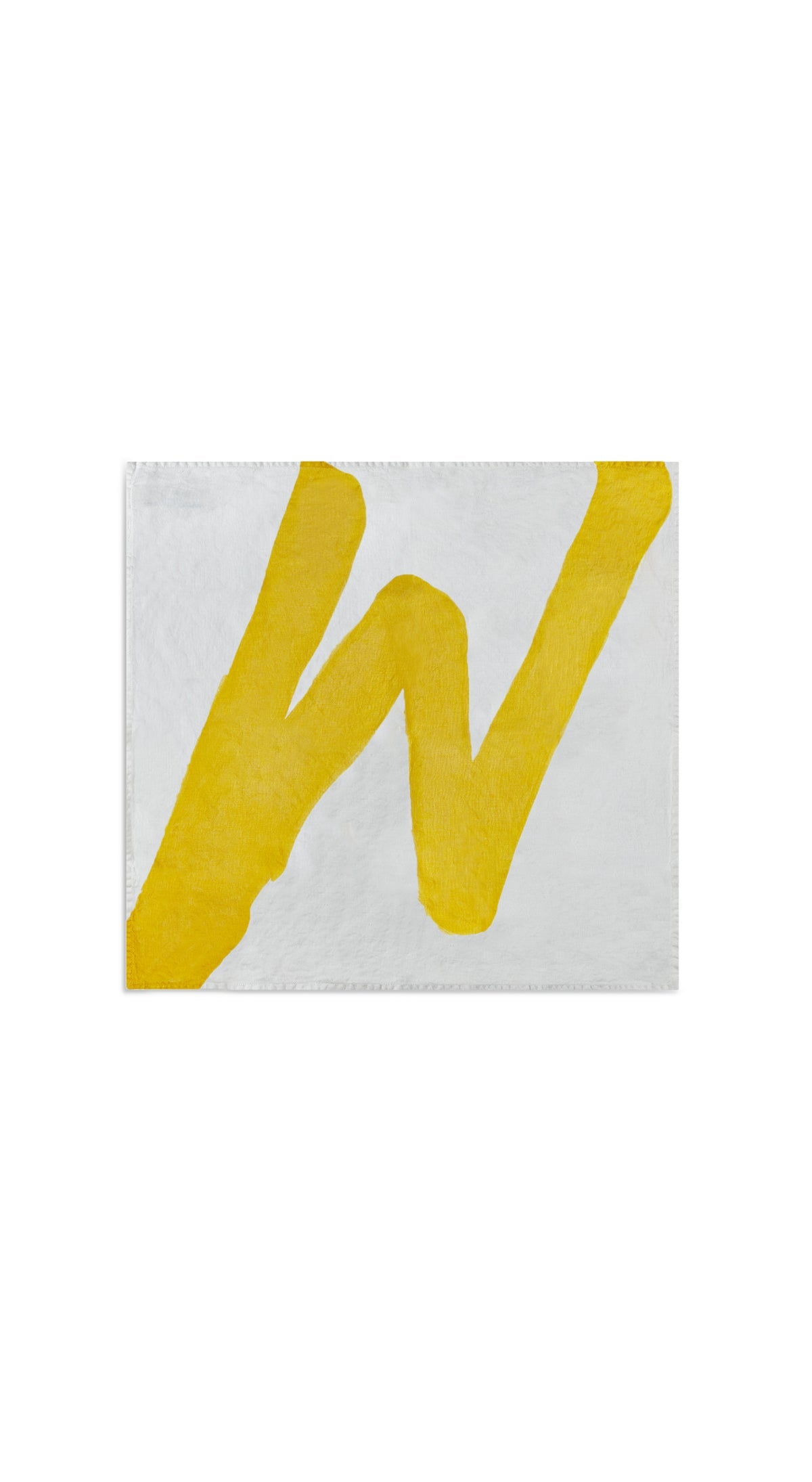 Alphabet Napkin 'W' in Lemon Yellow, 50x50cm