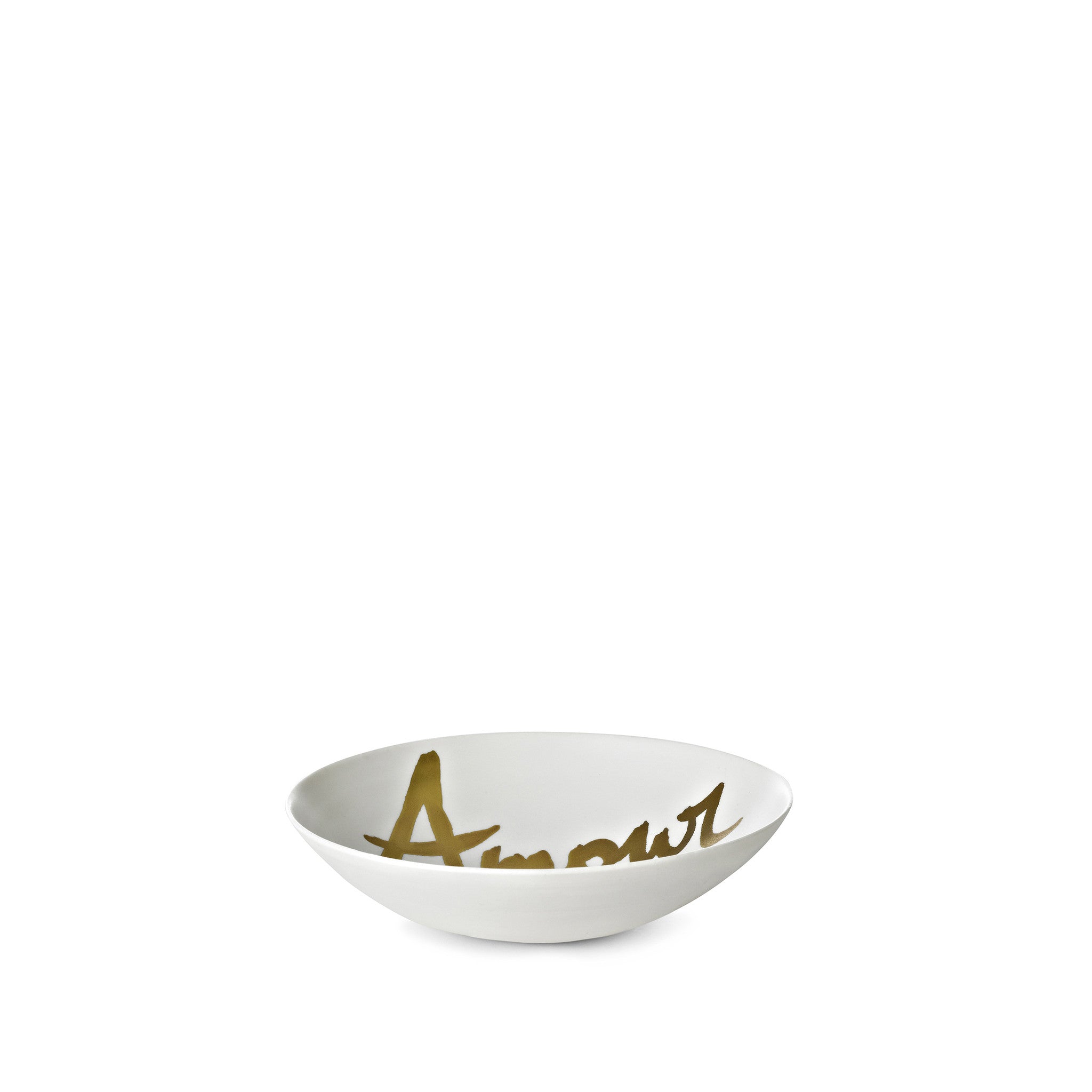 Amour Bonheur Porcelain Bowl in Matte Gold