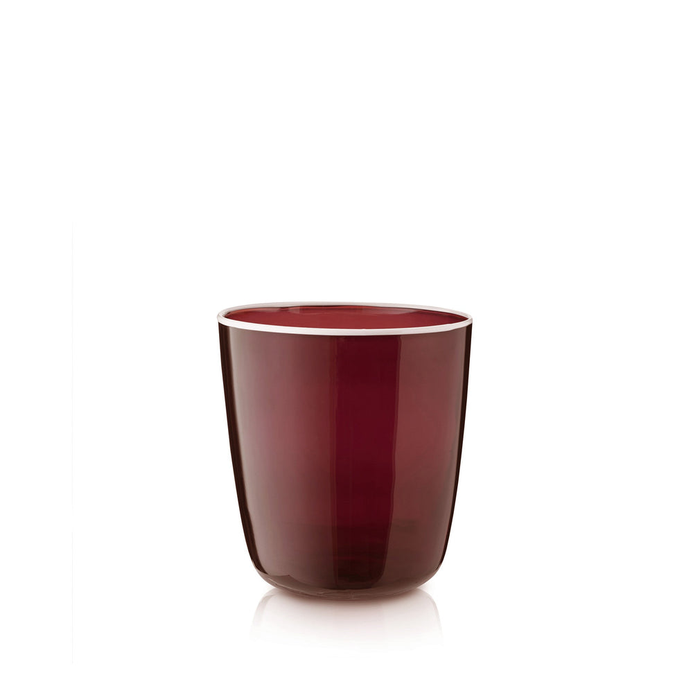 Handblown Bumba Glass Tumbler in Claret Red, 30cl