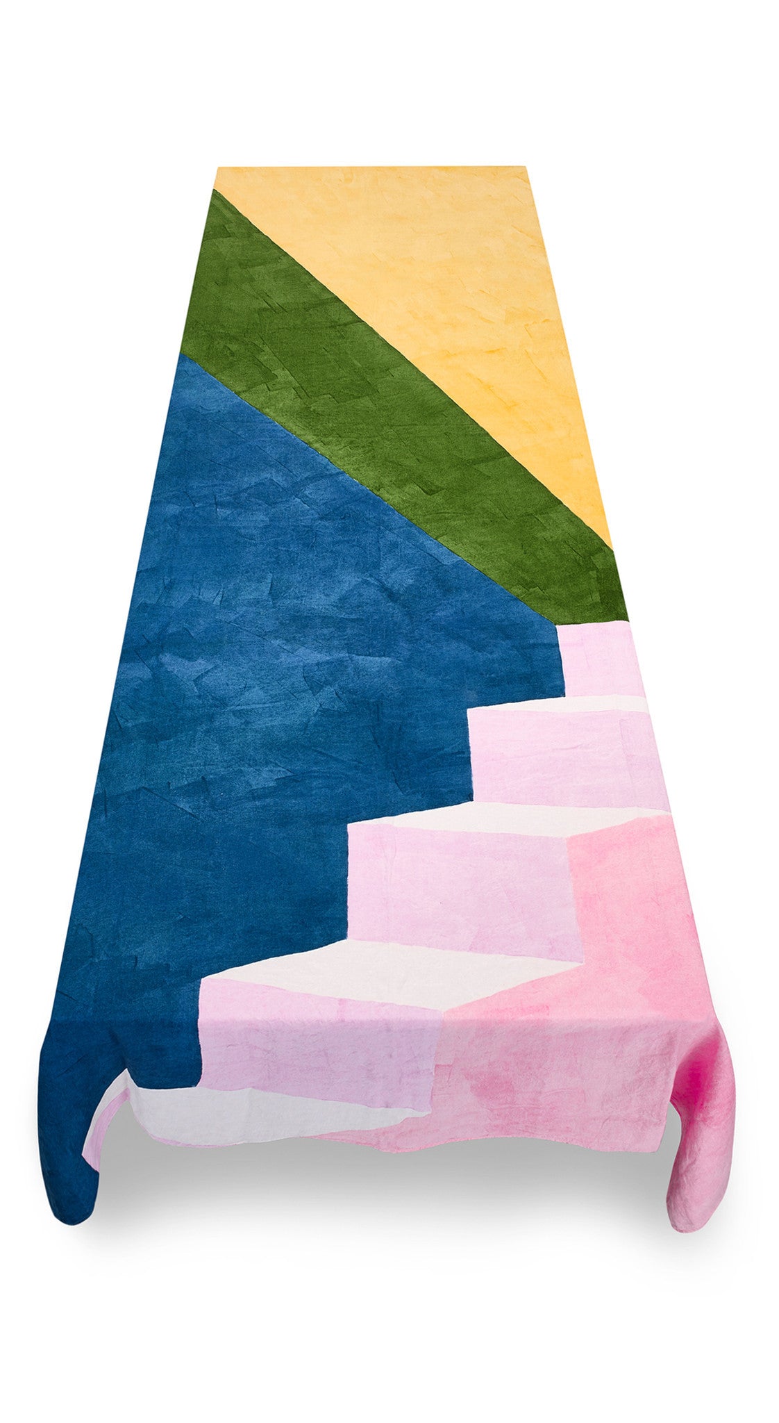 "Rays" Block Colour Linen Tablecloth in Multicolours