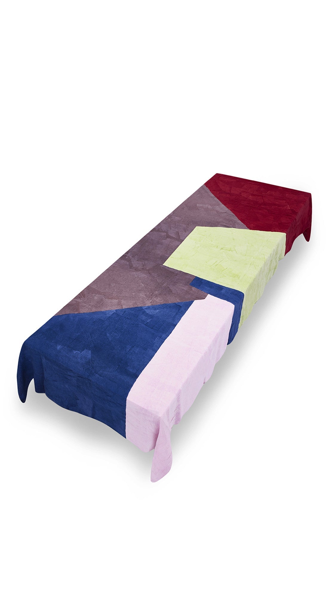 "Trapeze" Block Colour Linen Tablecloth in Multicolours