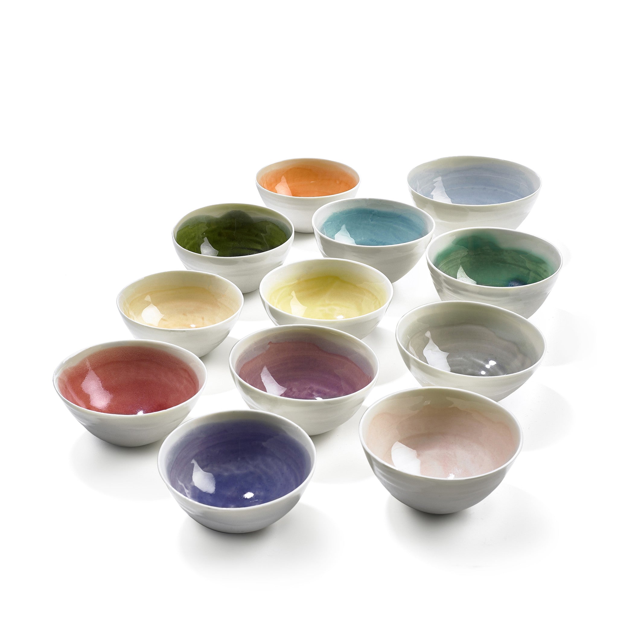 Small Violet Porcelain Bowl with White Edge, 8cm