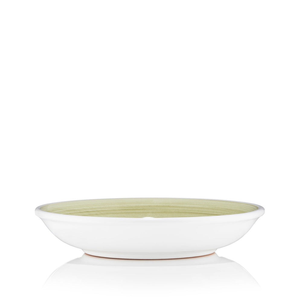 S&B 'Brushed' Ceramic Pasta Bowl in Season Green, 22cm