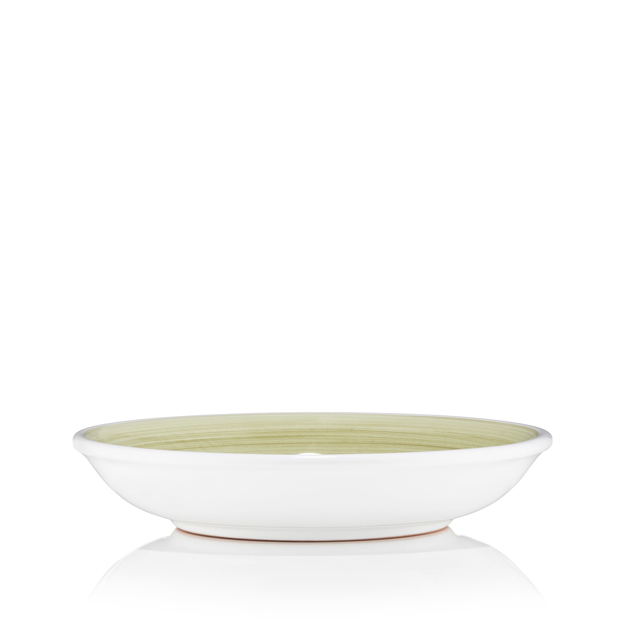 S&B 'Brushed' Ceramic Pasta Bowl in Season Green, 22cm