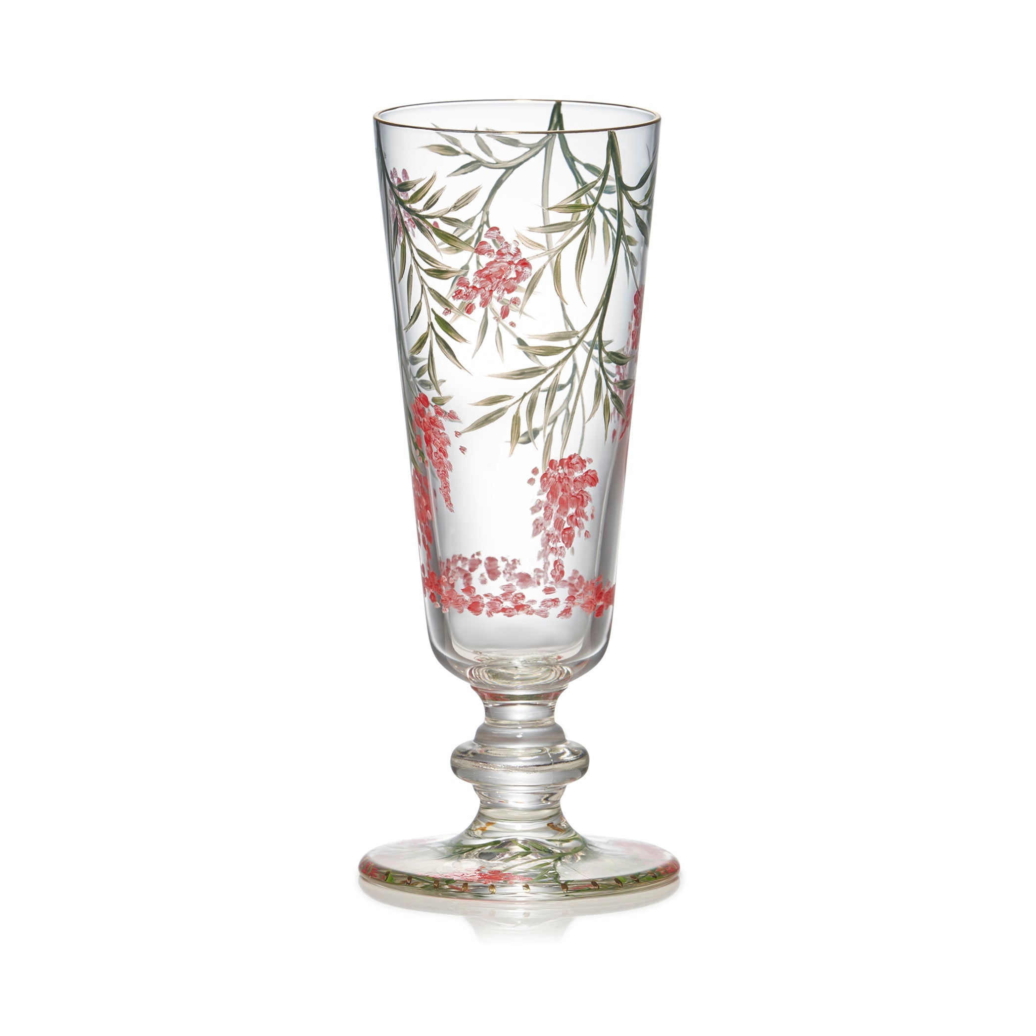 Hand Painted Les Airelles Champagne Flute