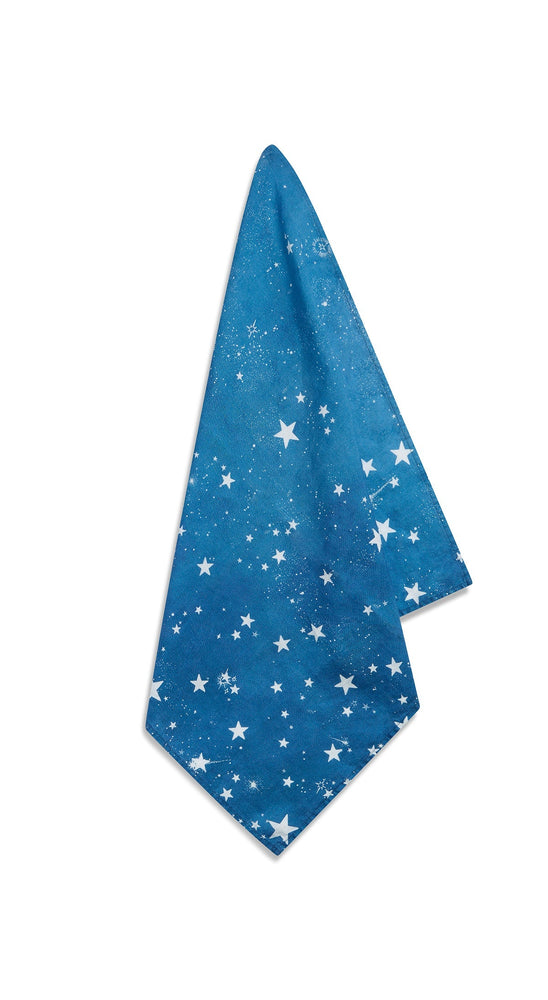 'Celestial Stars' Linen Napkin in Blue, 50x50cm