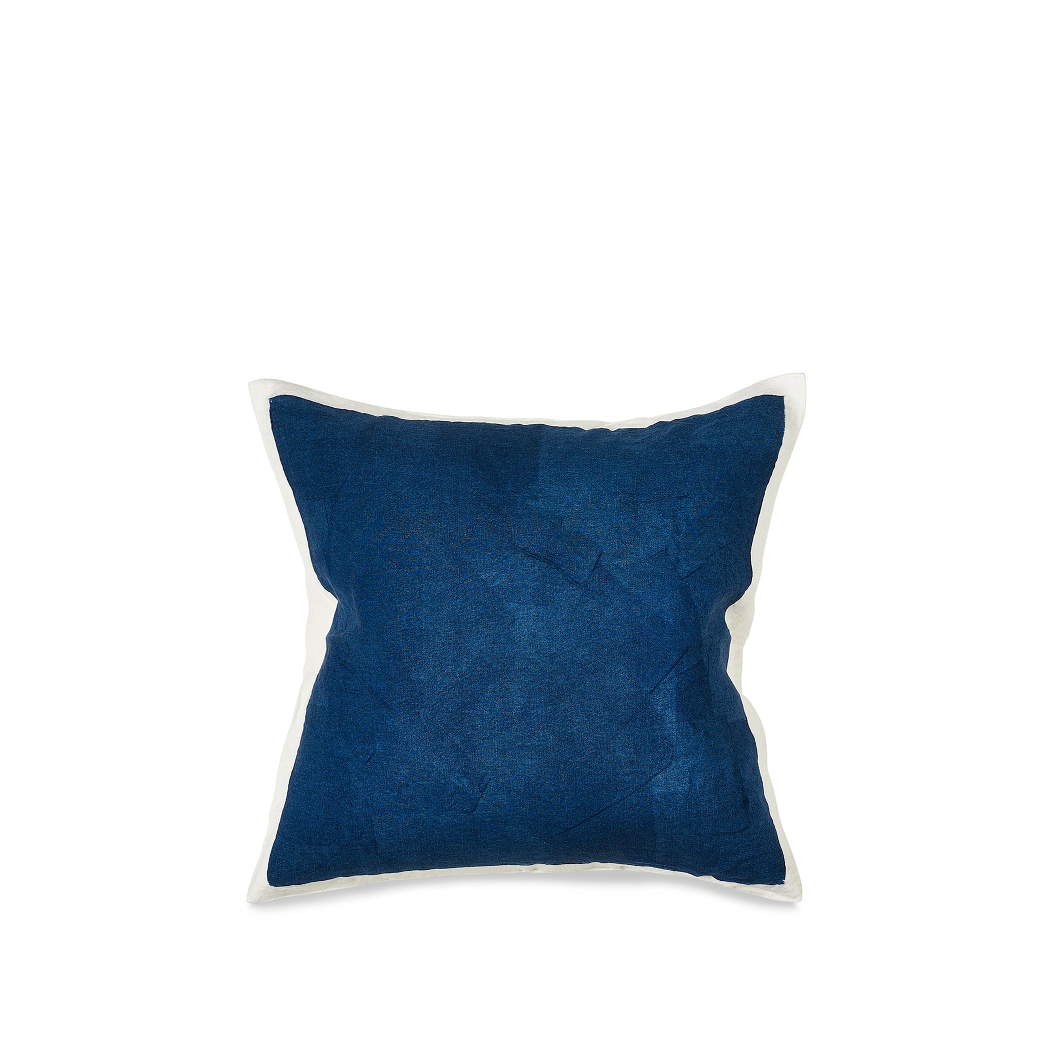 Hand Painted Linen Cushion in Midnight Blue, 50cm x 50cm