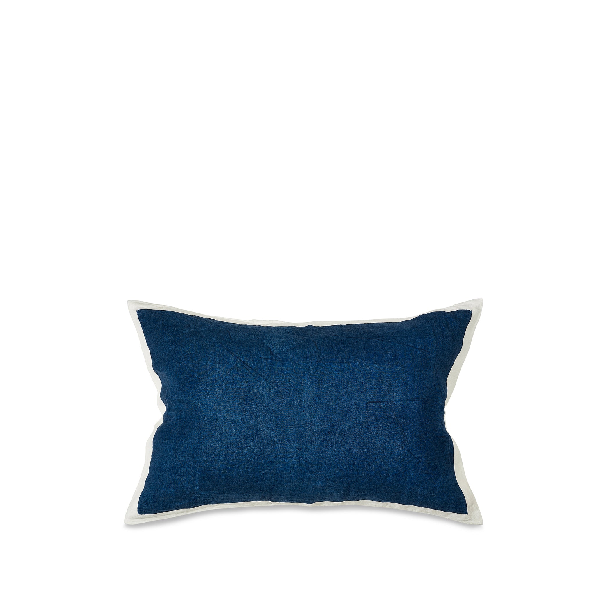 Hand Painted Linen Cushion in Midnight Blue, 60cm x 40cm