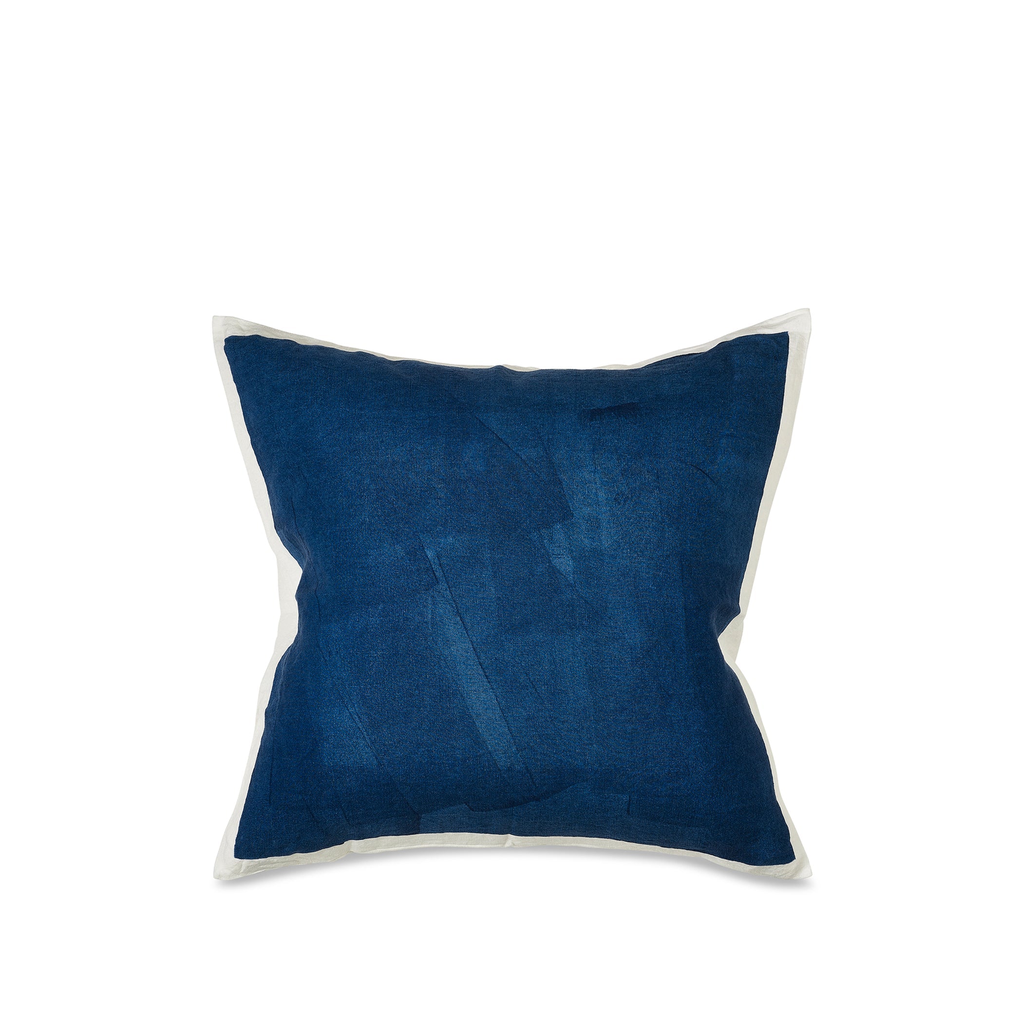 Hand Painted Linen Cushion in Midnight Blue, 60cm x 60cm