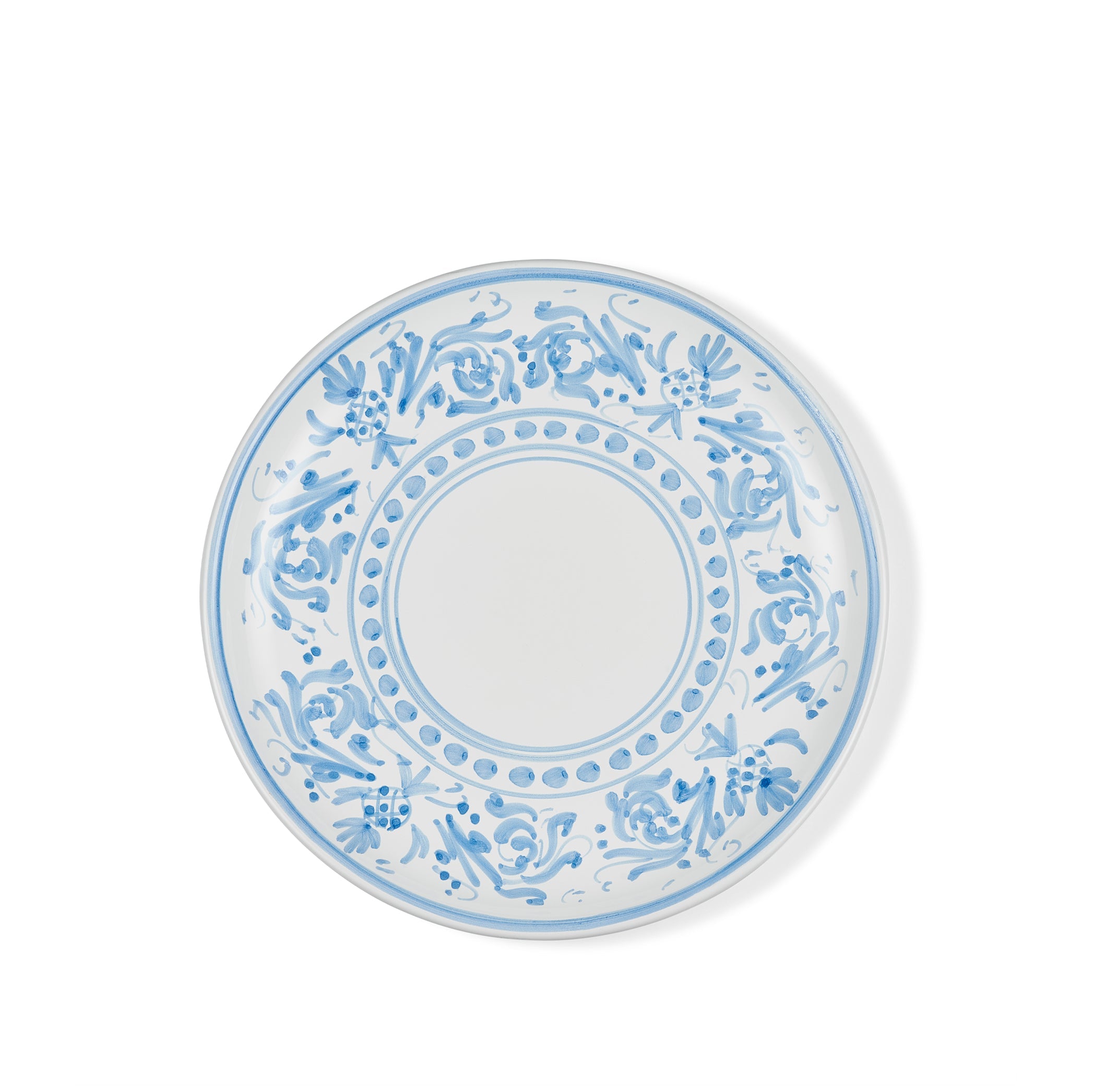 S&B Decorated Dinner Plate in White With Light Blue Pattern, 26cm