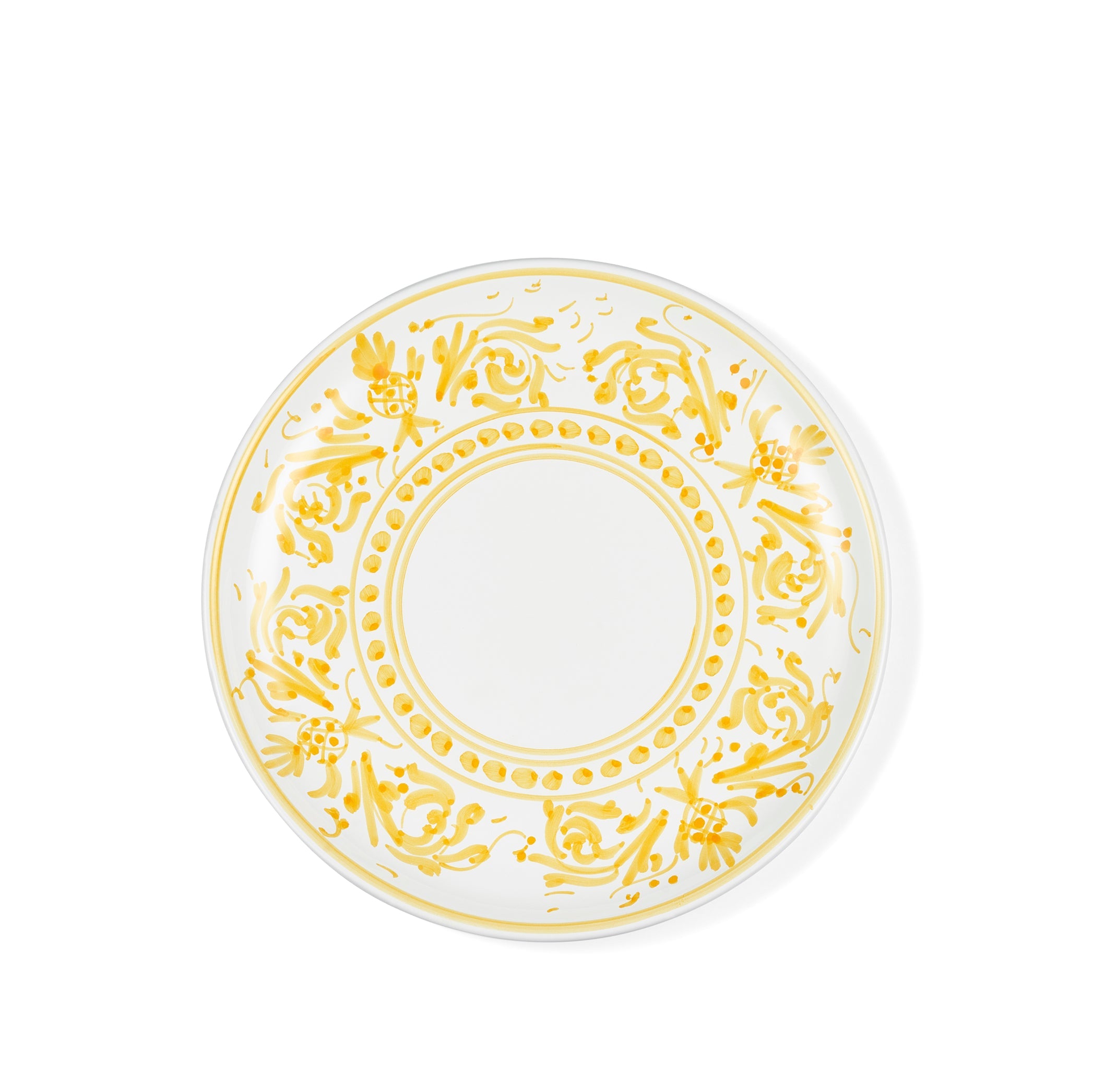 S&B Decorated Dinner Plate in White With Yellow Pattern, 26cm
