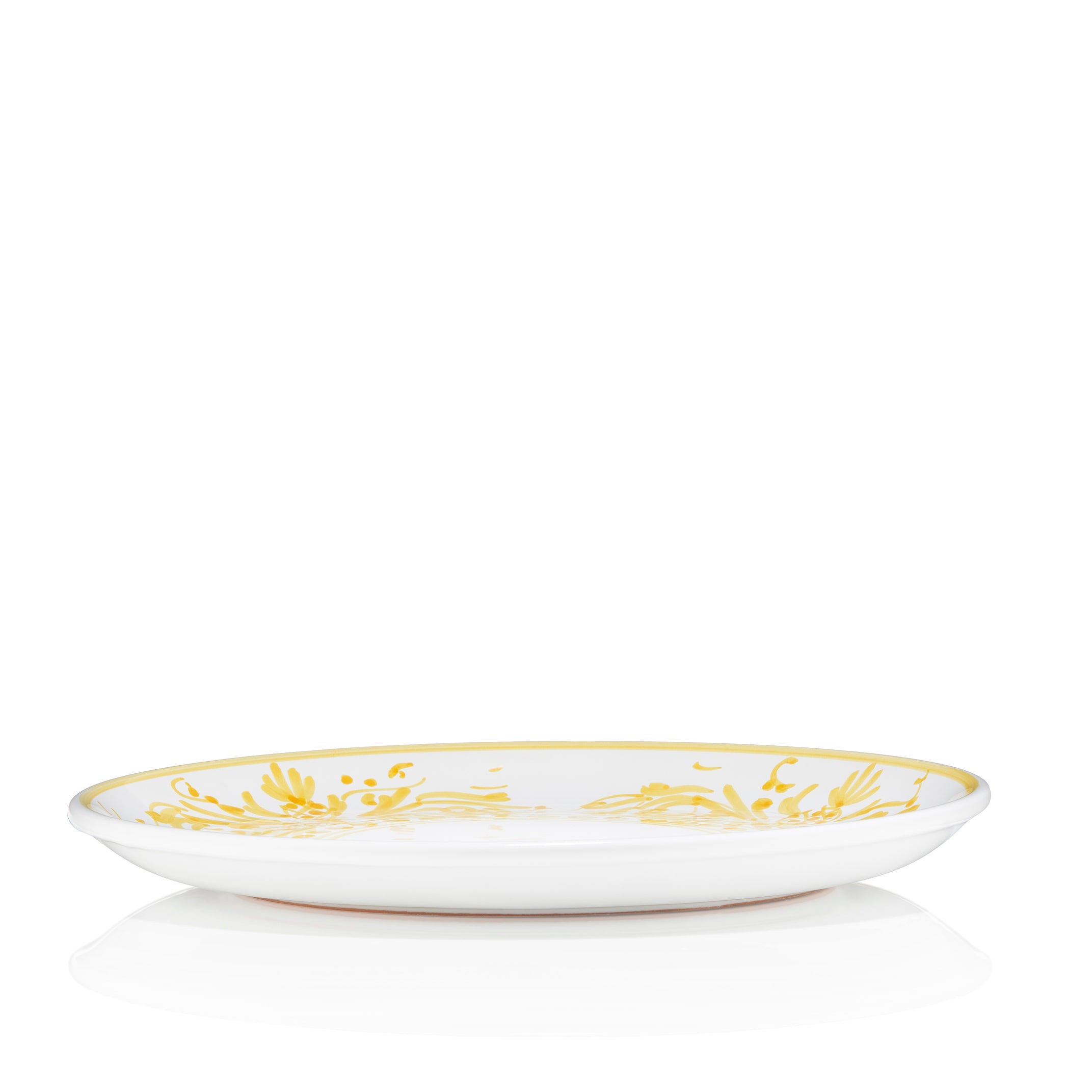 S&B Decorated Dinner Plate in White With Yellow Pattern, 26cm