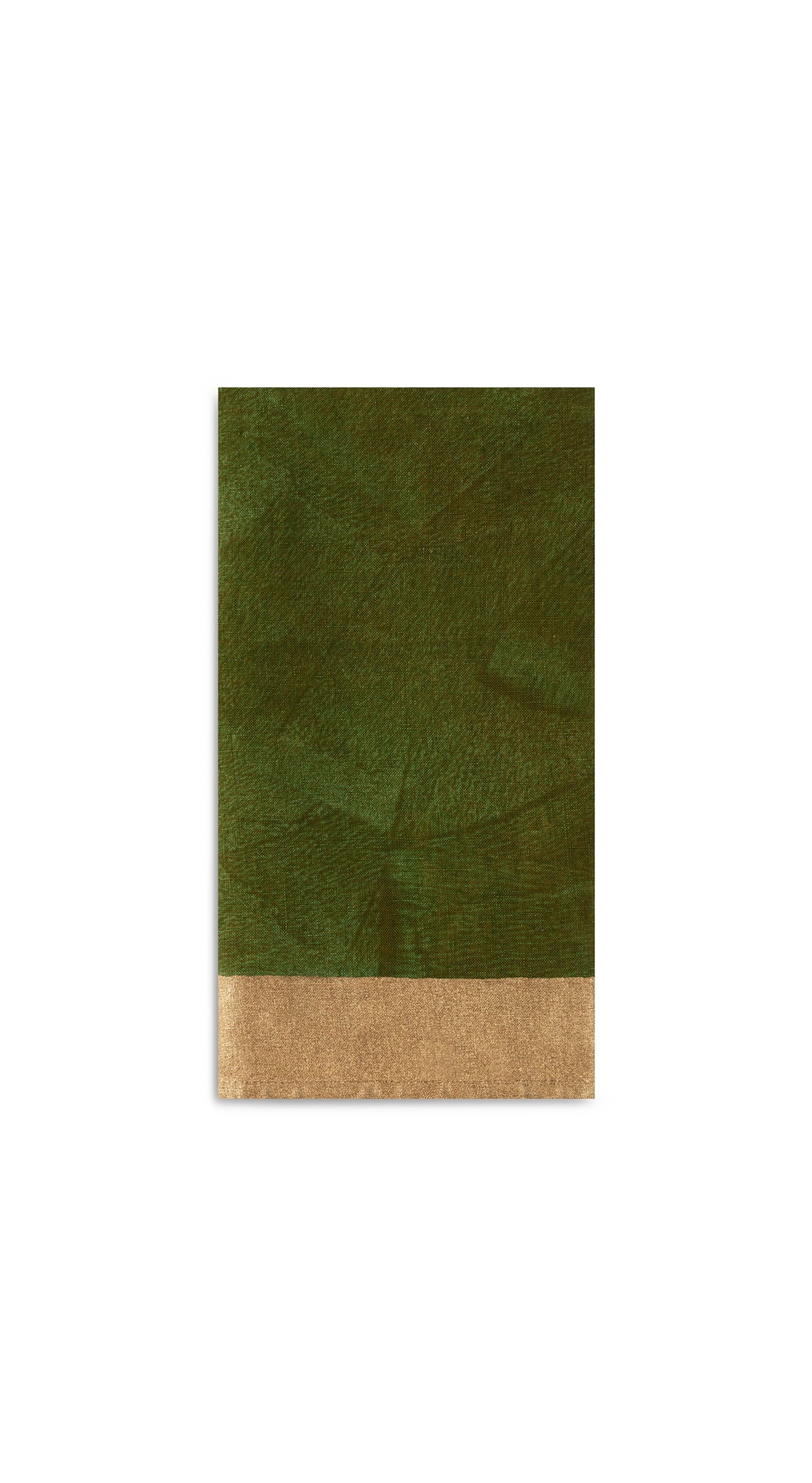 Gold Edge Linen Napkin in Avocado Green, 50x50cm