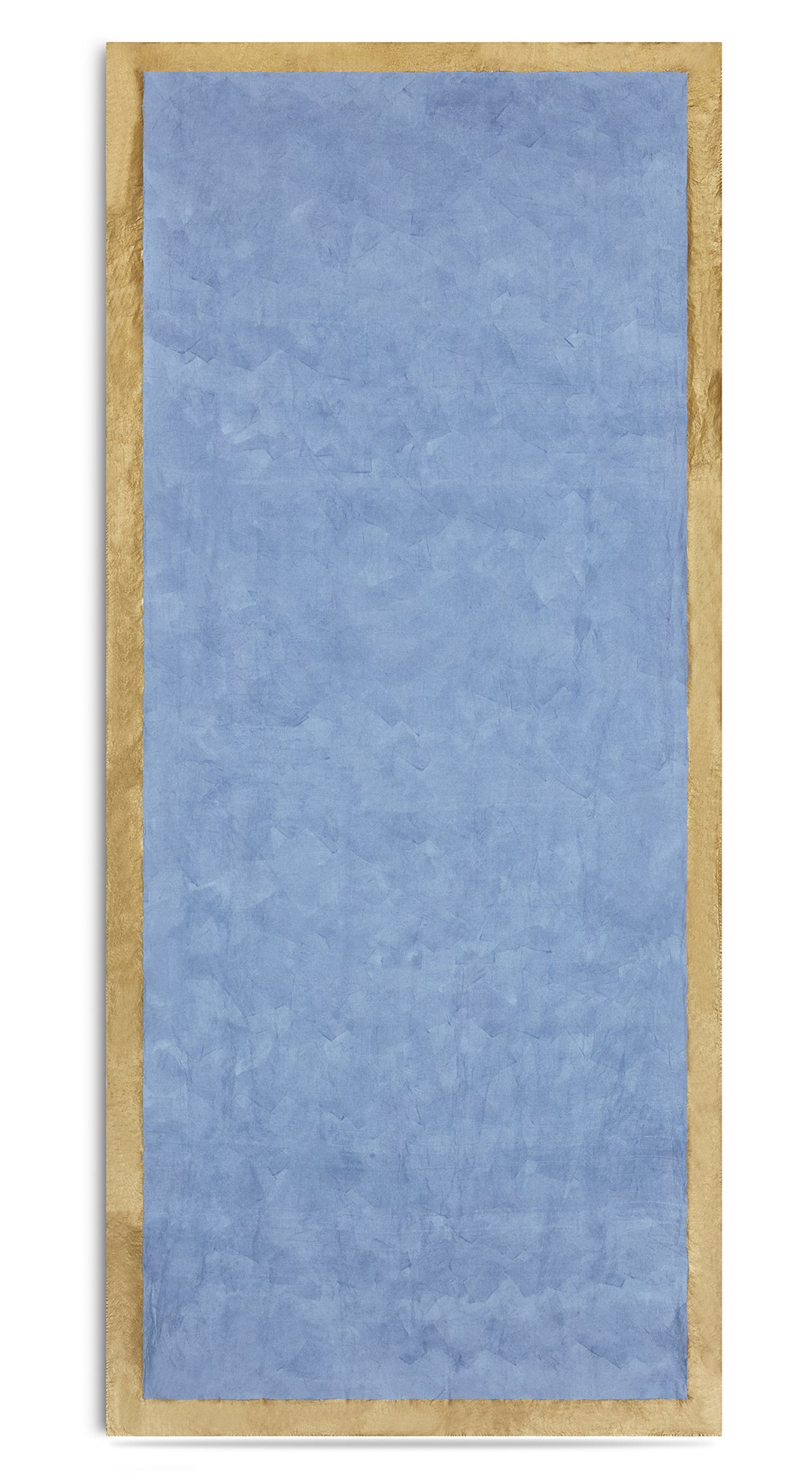 Gold Edge Linen Tablecloth in Pale Blue