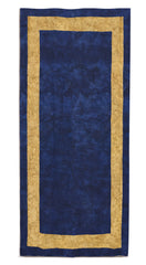 Full Field Cornice Linen Tablecloth in Midnight Blue & Gold