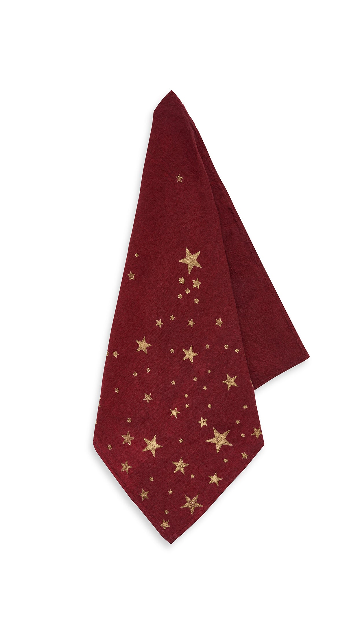 Falling Stars Linen Napkin in Claret Red, 50x50cm