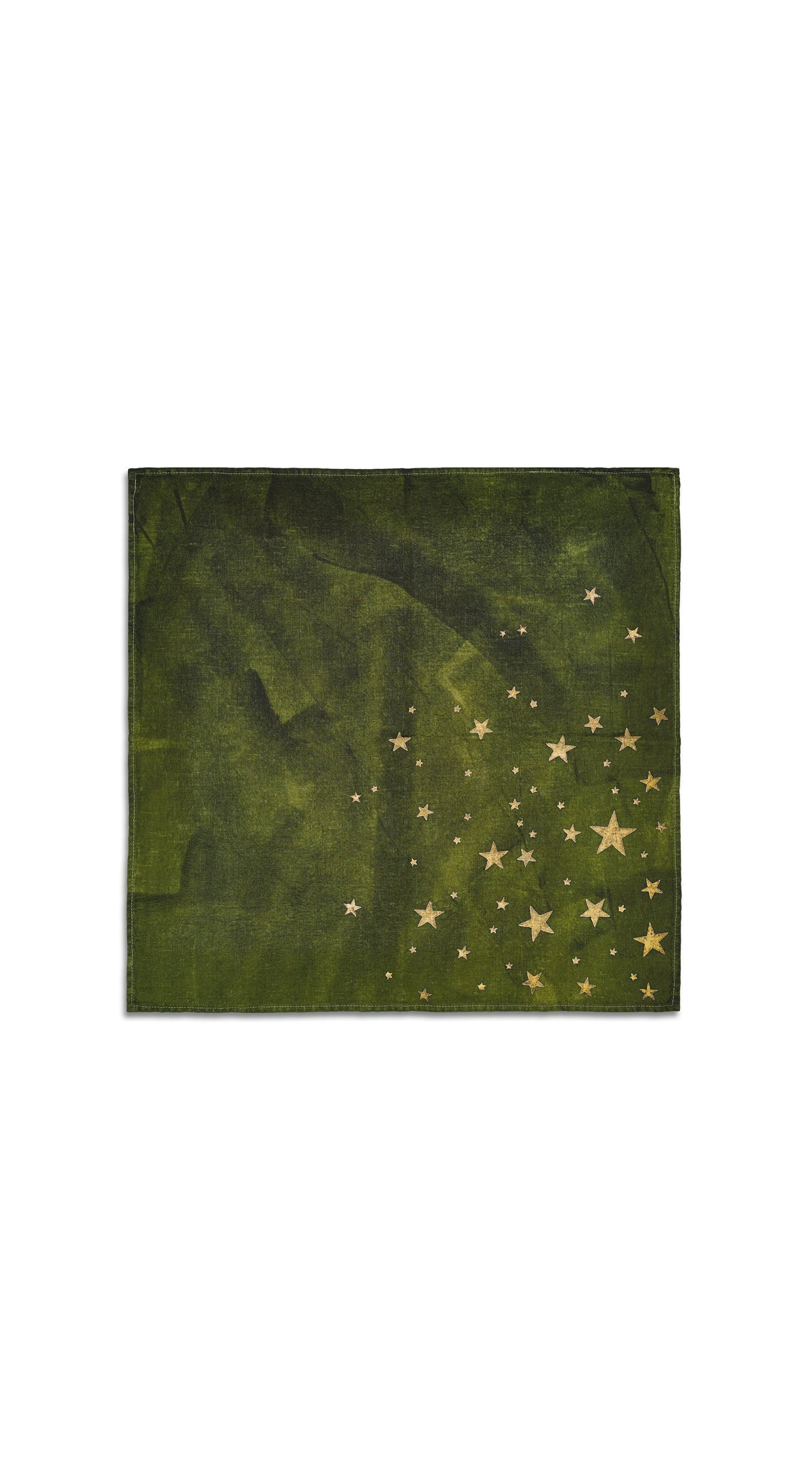 Falling Stars Linen Napkin in Avocado Green, 50x50cm