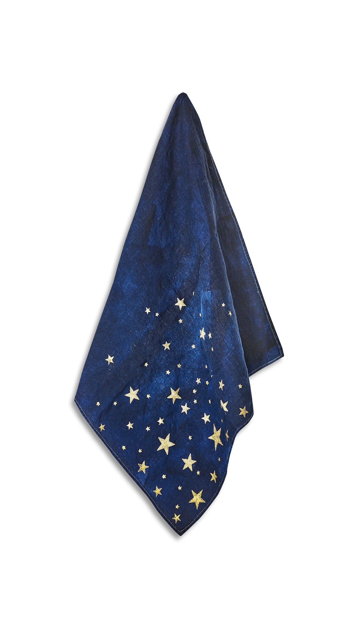 Falling Stars Linen Napkin in Ink Blue, 50x50cm