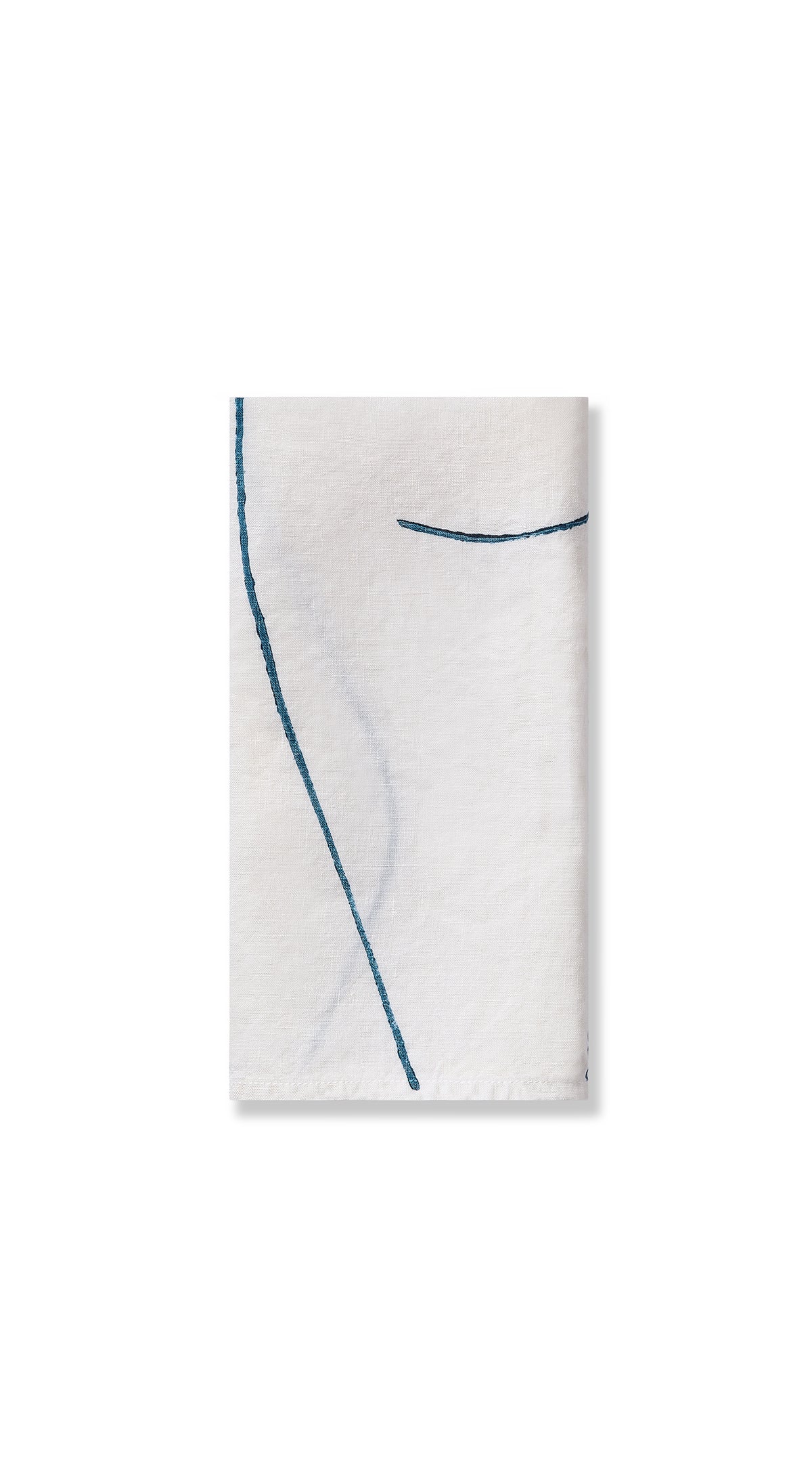 Nude Linen Napkin "Female Rear" in Midnight Blue, 50x50cm