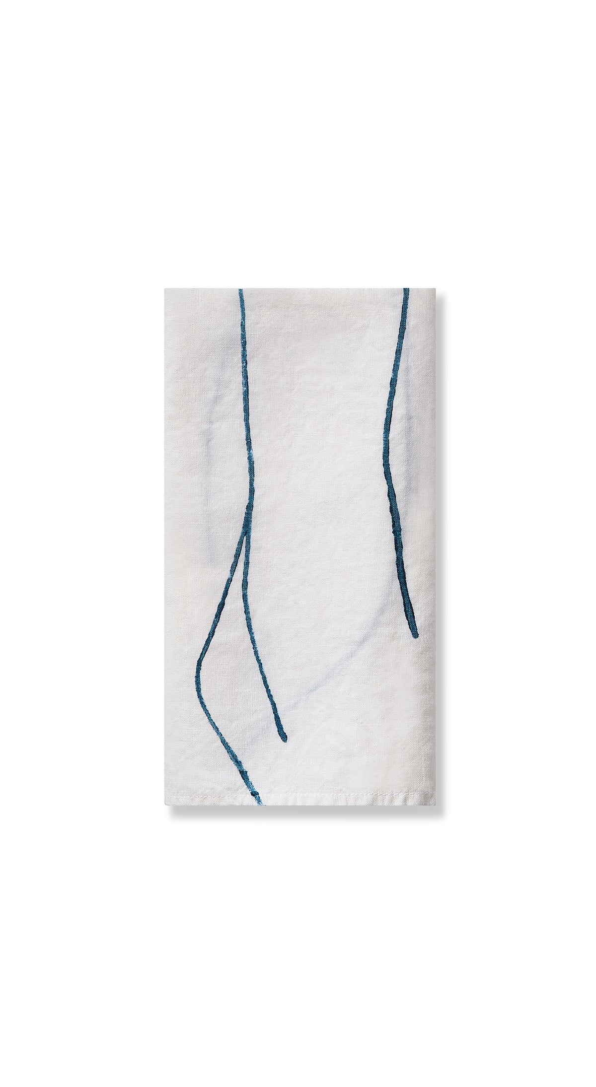 Nude Linen Napkin "Female Chest" in Midnight Blue, 50x50cm