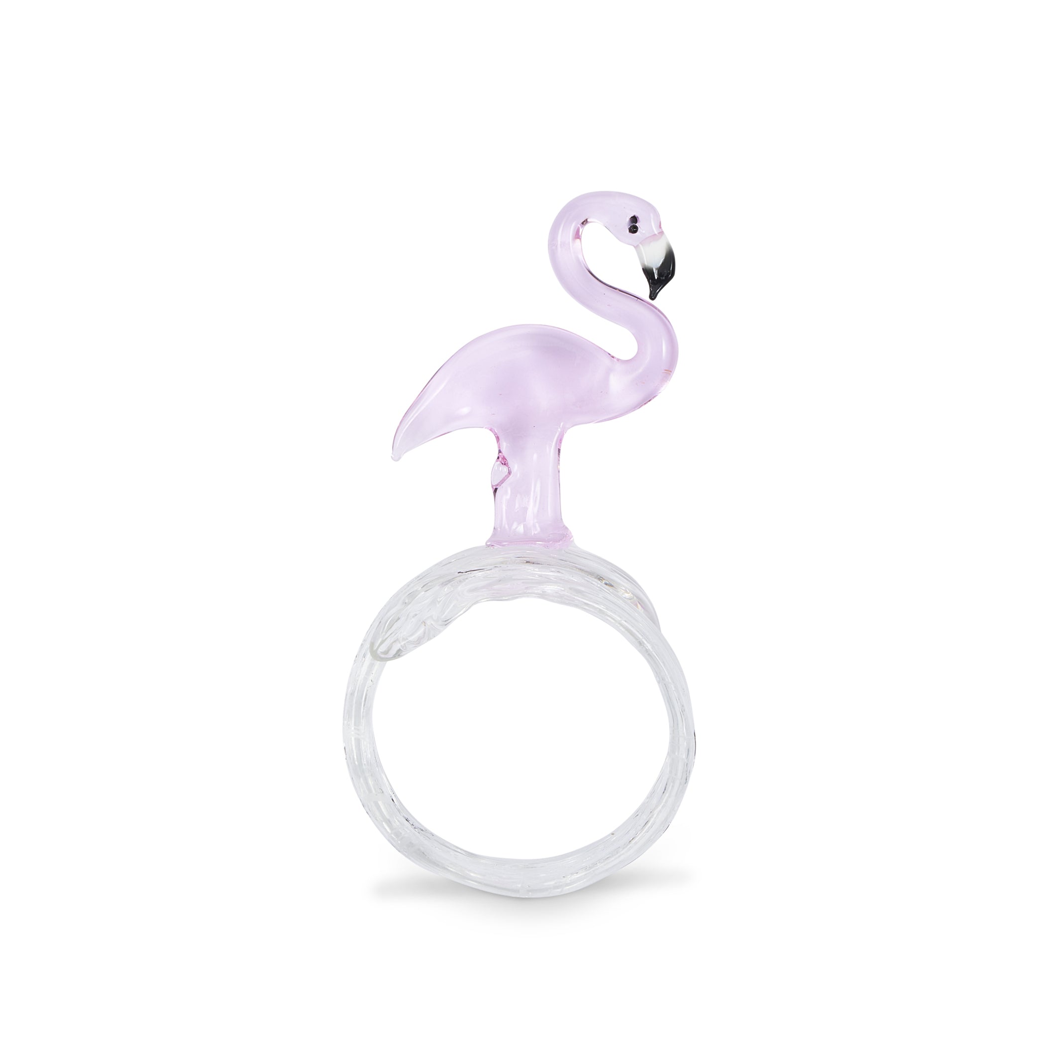 Handblown Glass Flamingo Napkin Ring