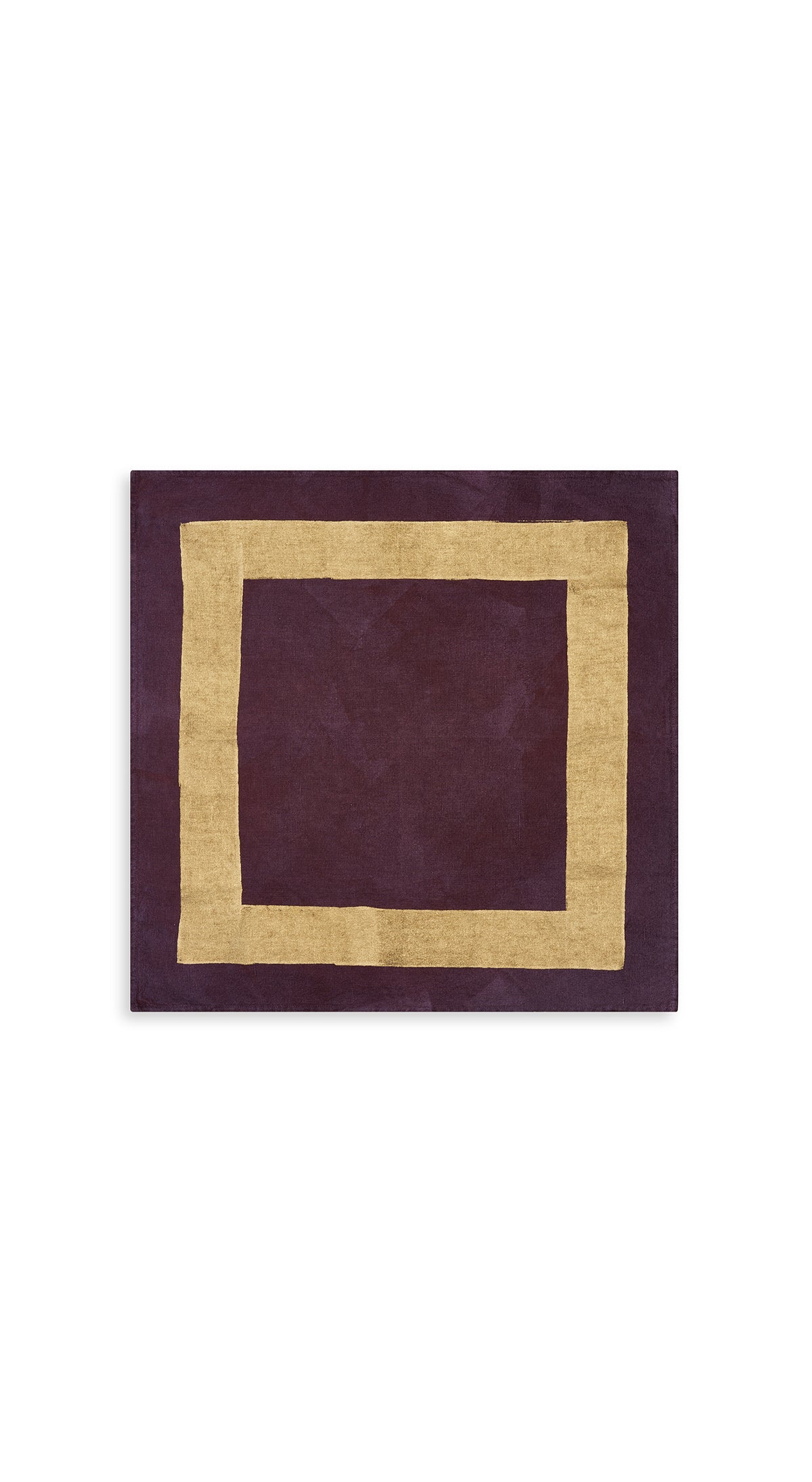 Full Field Cornice Linen Napkin in Grape Purple & Gold, 50x50cm