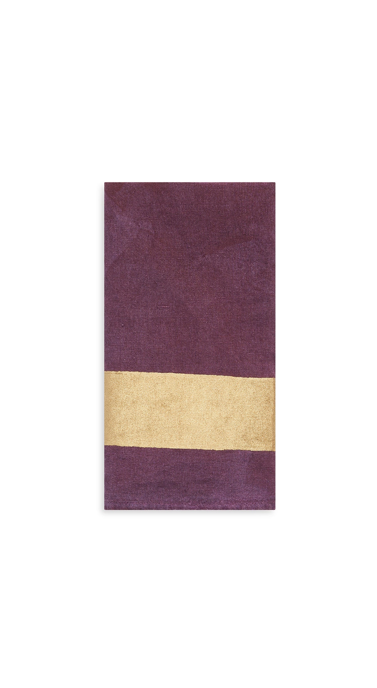 Full Field Cornice Linen Napkin in Grape Purple & Gold, 50x50cm
