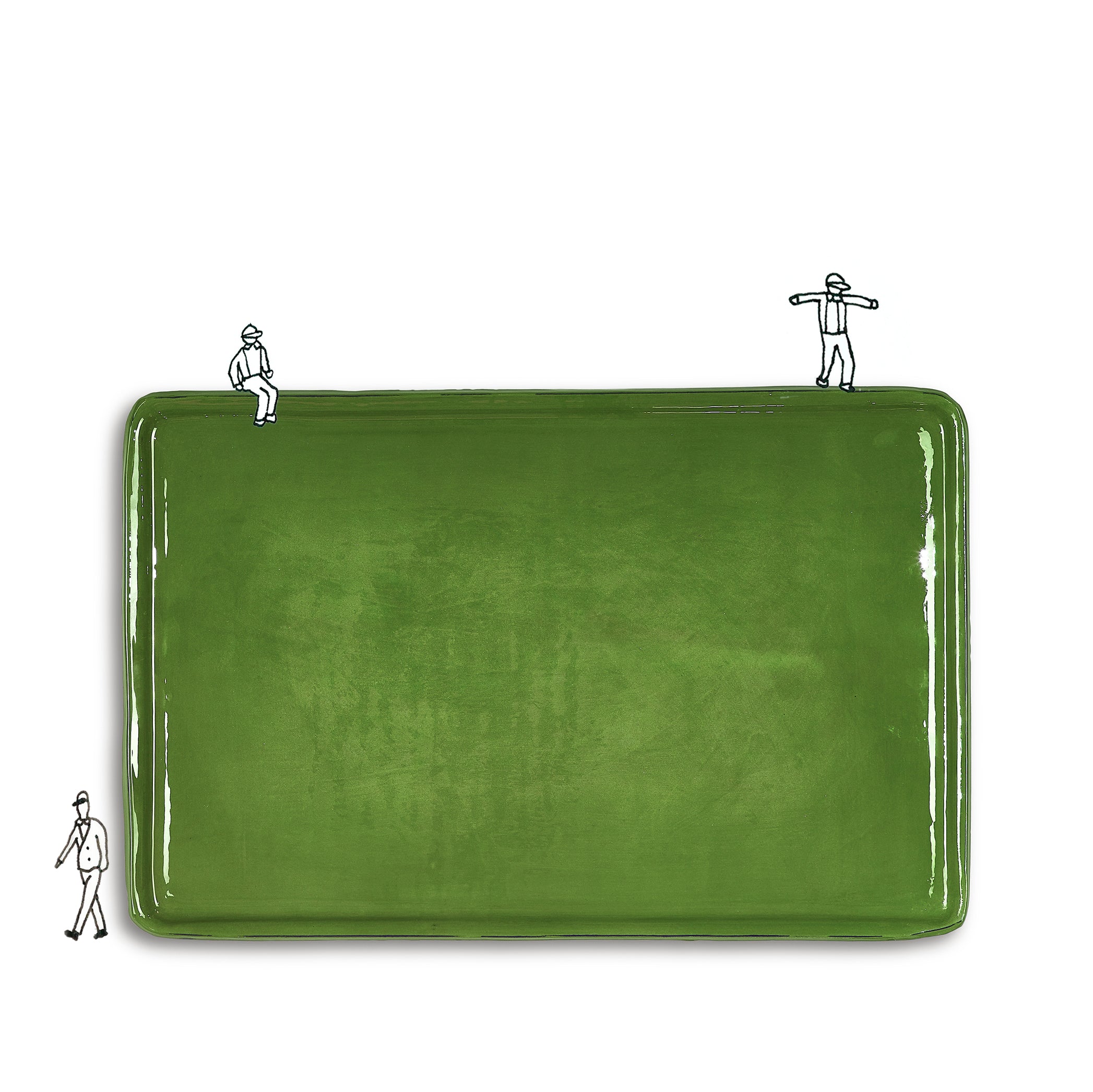 Ceramic Serving Tray in Green