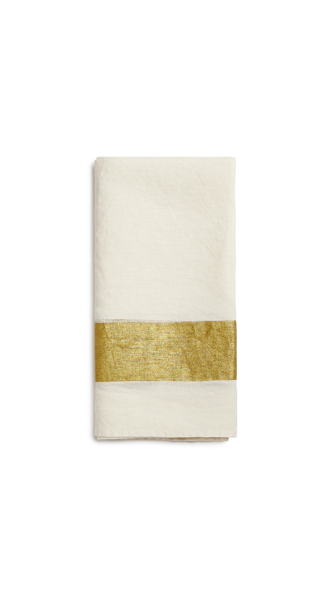 Cornice Linen Napkin in Gold, 50x50cm