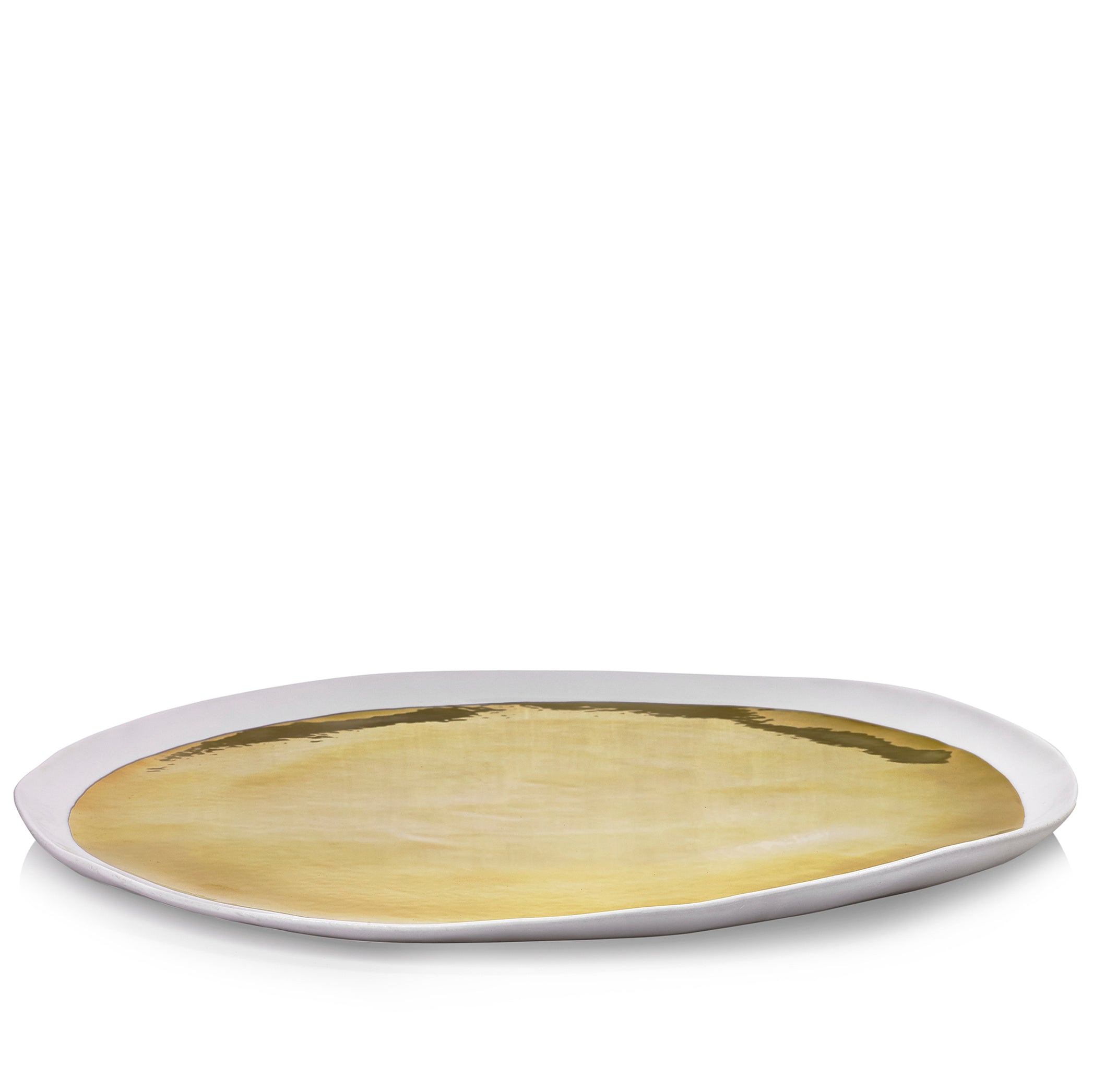 Summerill & Bishop Handmade 46cm Porcelain Extra Large Platter with Gold Glaze