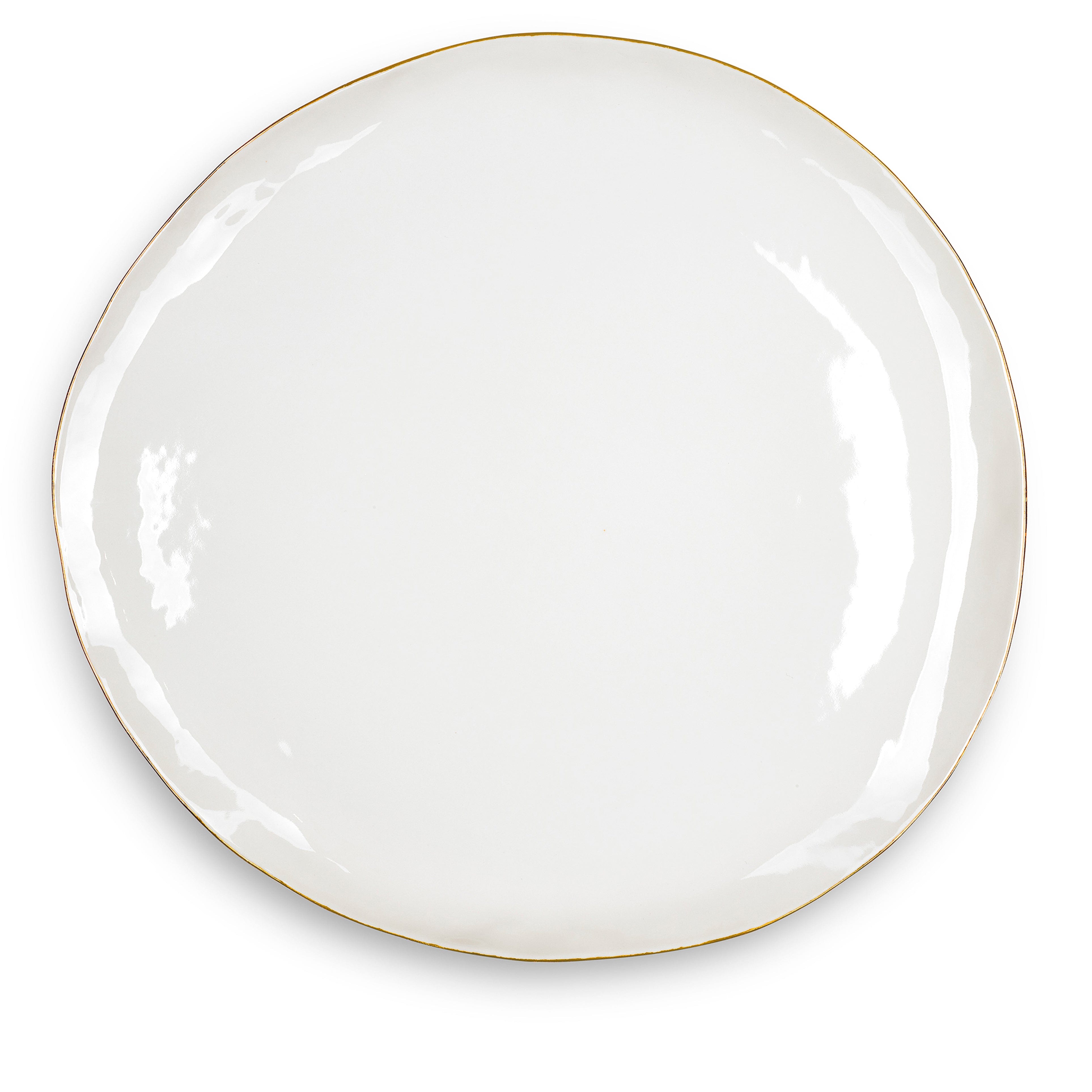 Summerill & Bishop Handmade 46cm Porcelain Extra Large Platter with Gold Rim