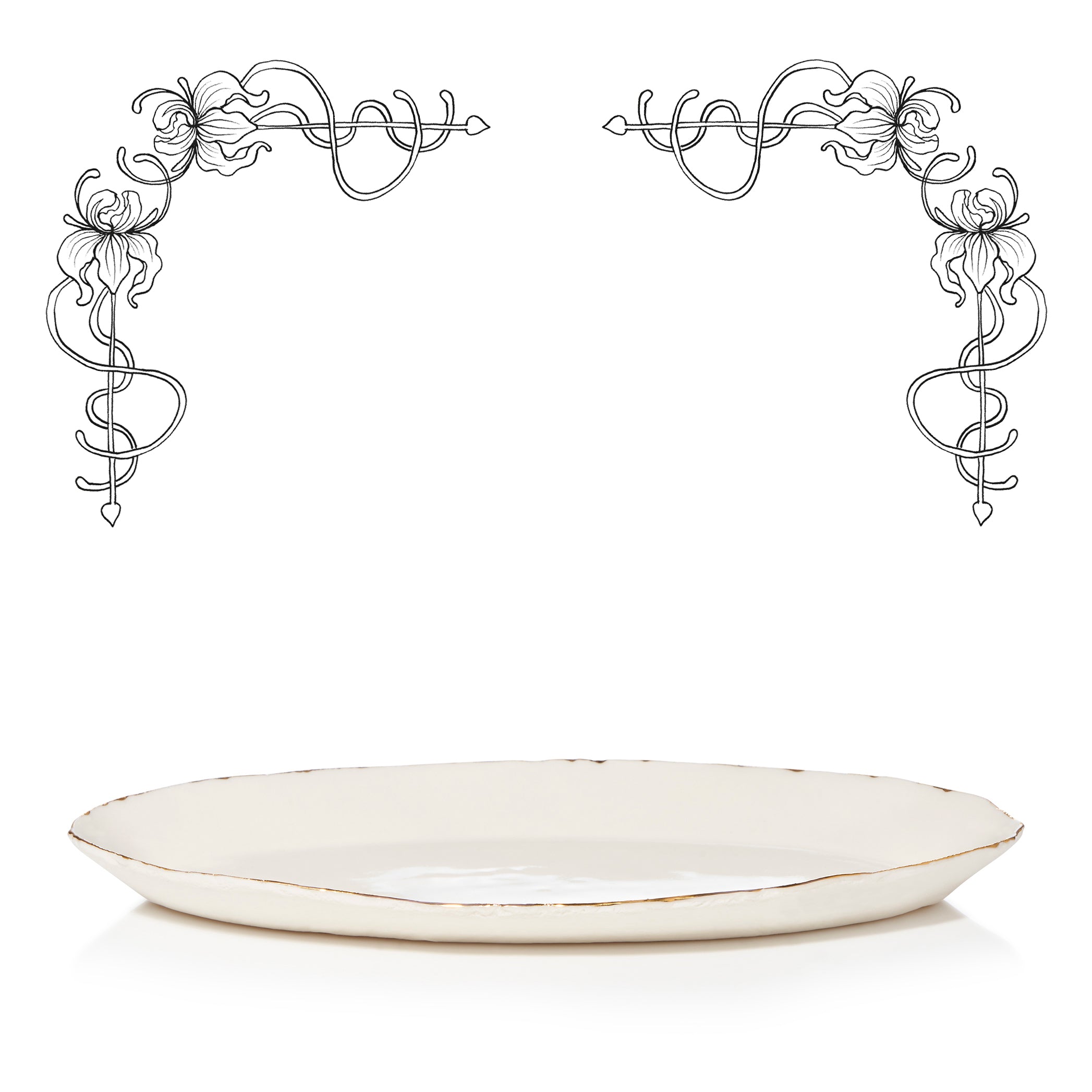 HB Jagged Oval Tray, 23cm