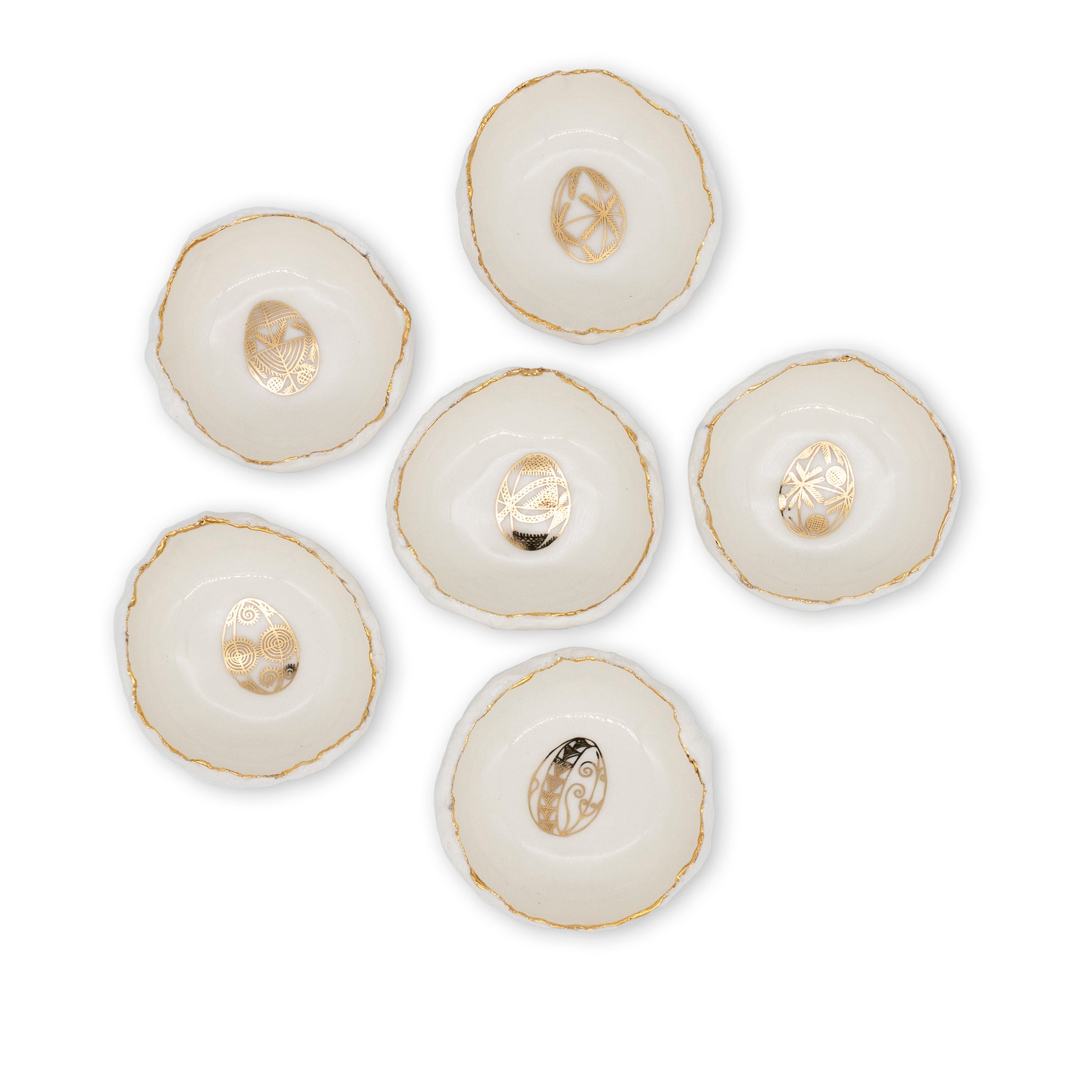 HB Jagged Bowl with Gold Egg, 7cm - ASSORTED