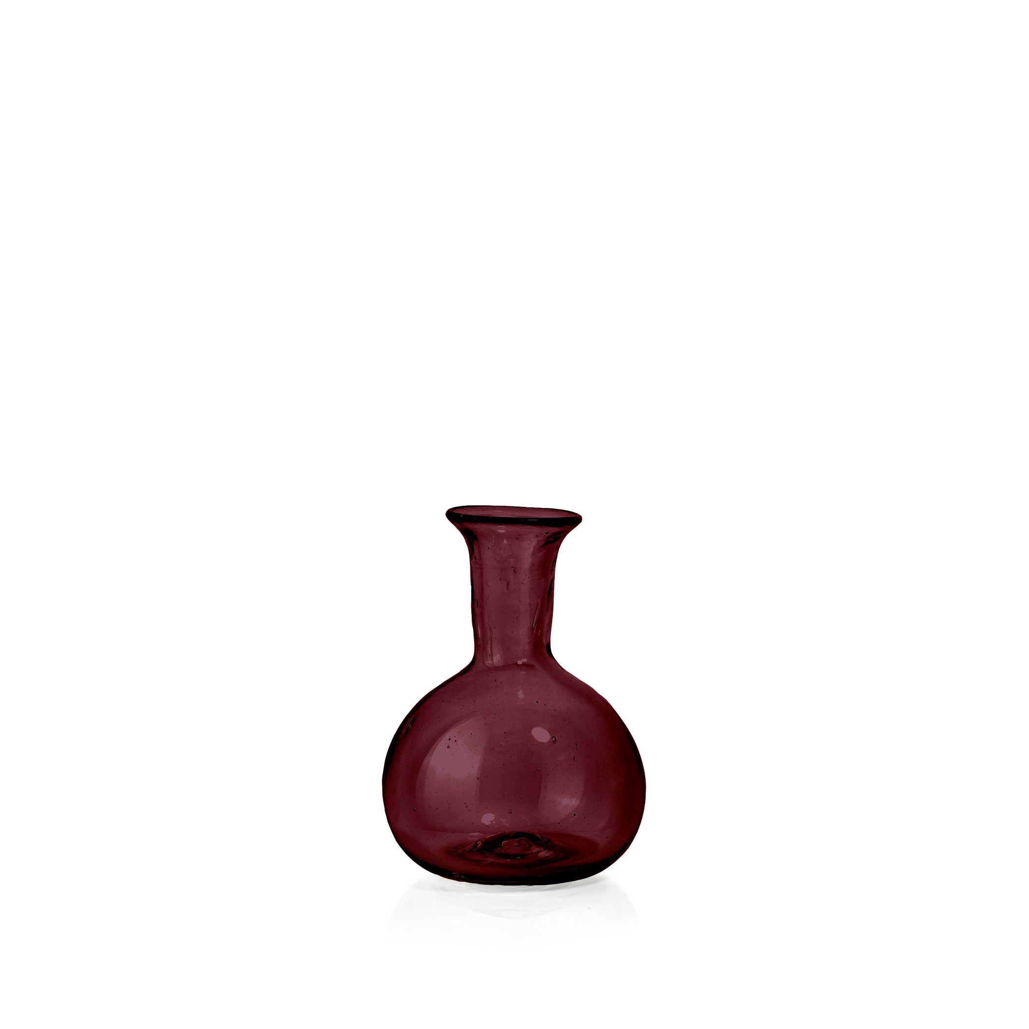 Handblown Small Round Bud Vase in Raspberry Red, 9cm