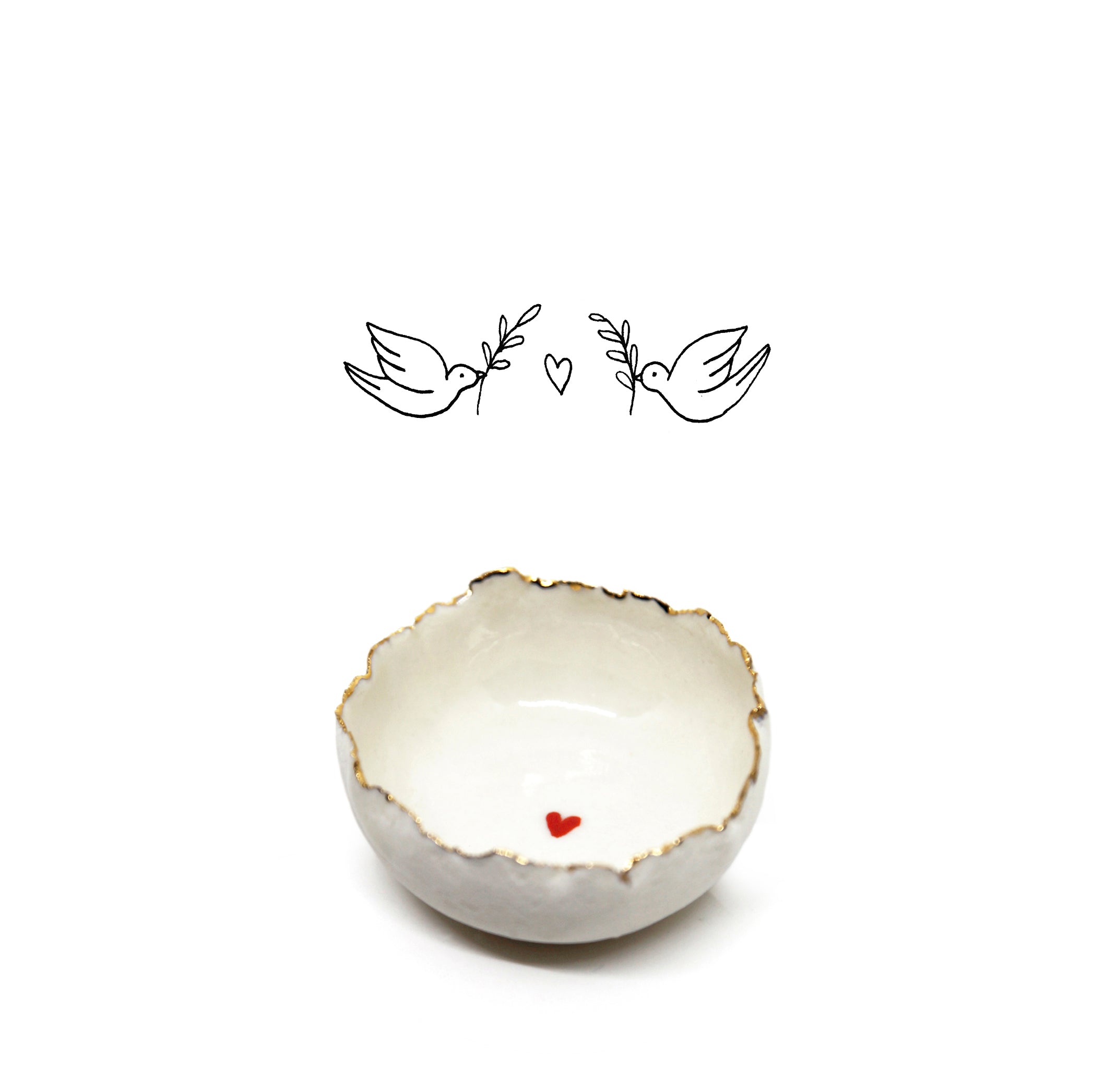 HB Jagged Bowl with Heart, 7cm
