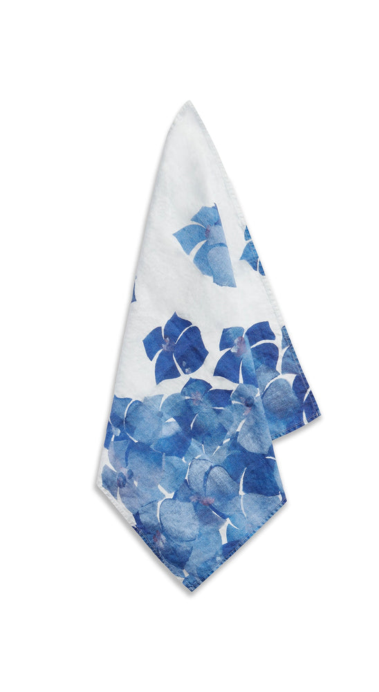 Hydrangea Linen Napkin in Blue, 50x50cm