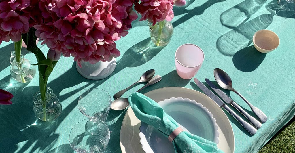 Painted Rose Vase by Astier de Villatte, 31cm