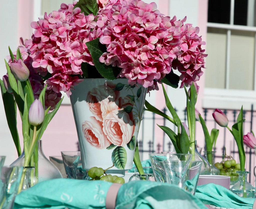 Painted Rose Vase by Astier de Villatte, 31cm