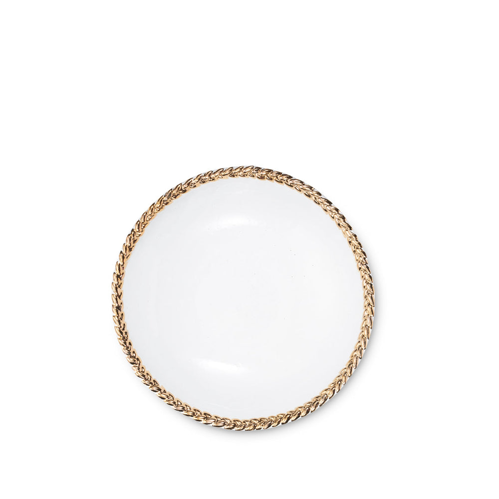 Joséphine Soup Plate with Gold Rim by Astier de Villatte, 14.5cm