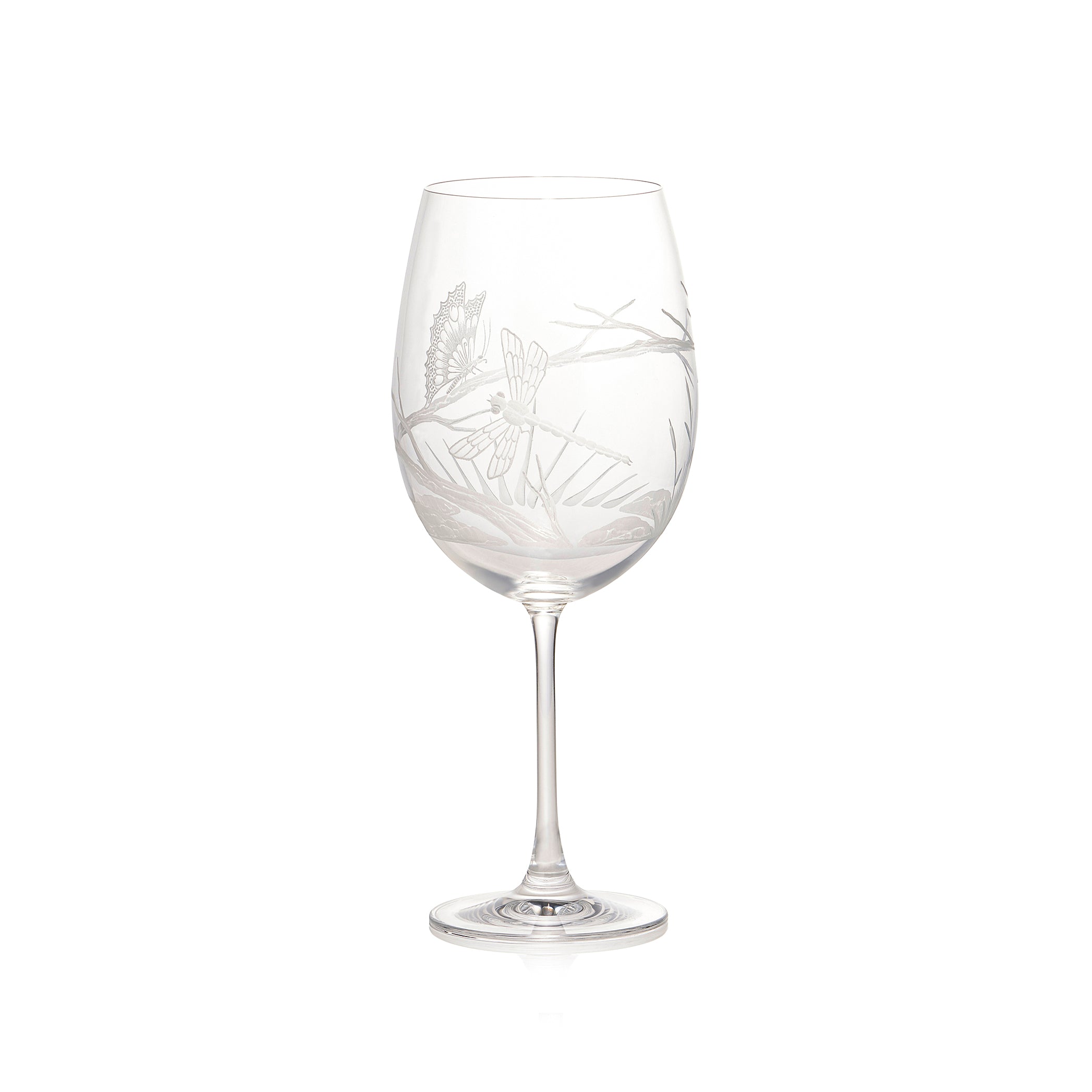 Dragonfly Engraved Red Wine Glass, 24.5cm
