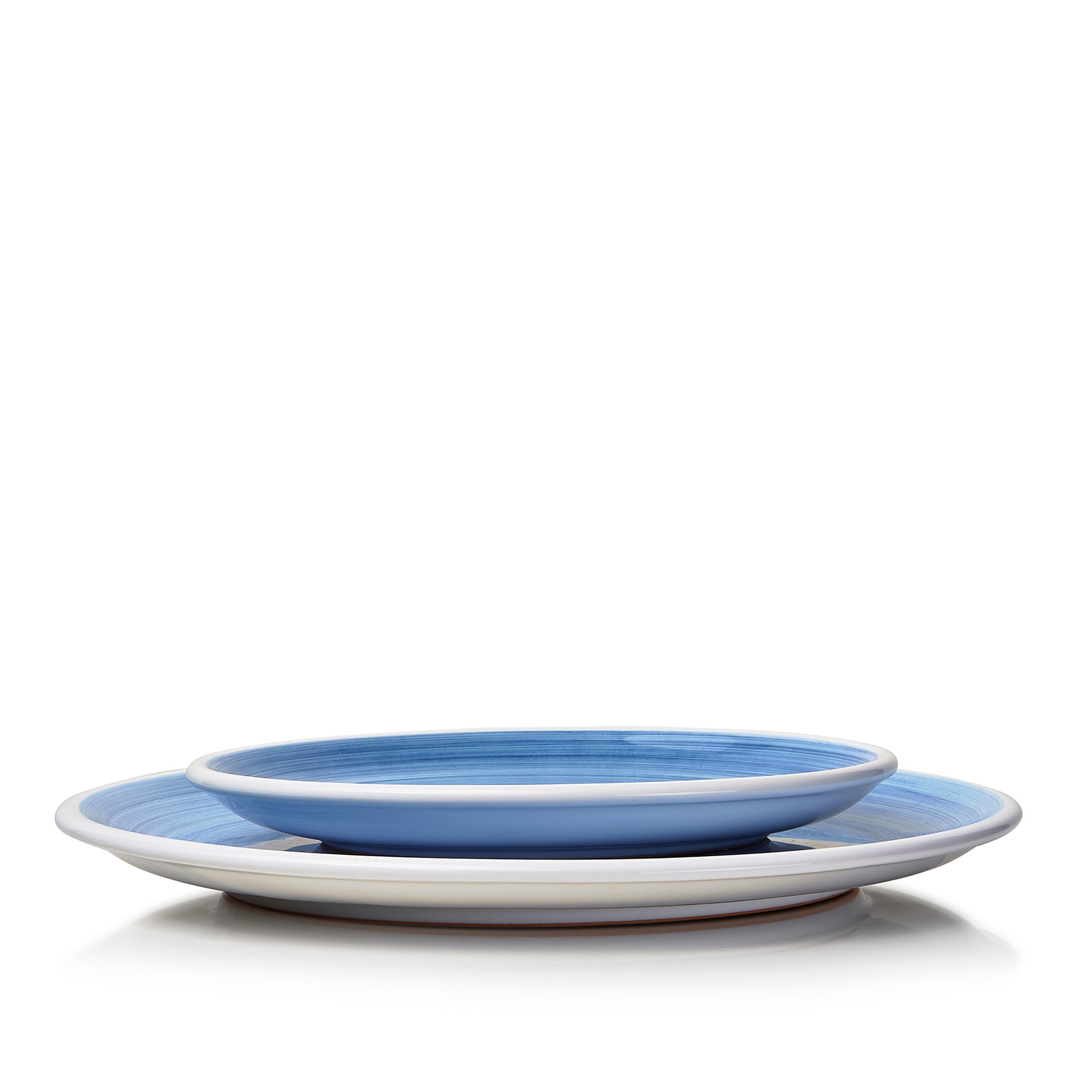 S&B 'Brushed' Ceramic Dinner Plate in Light Blue, 30cm