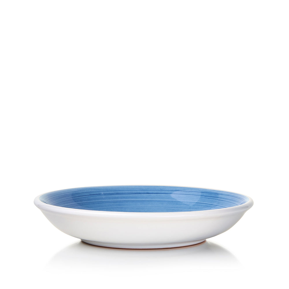 S&B 'Brushed' Ceramic Pasta Bowl in Light Blue, 22cm