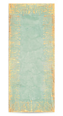 Ink Linen Tablecloth in Light Green with Gold Drips