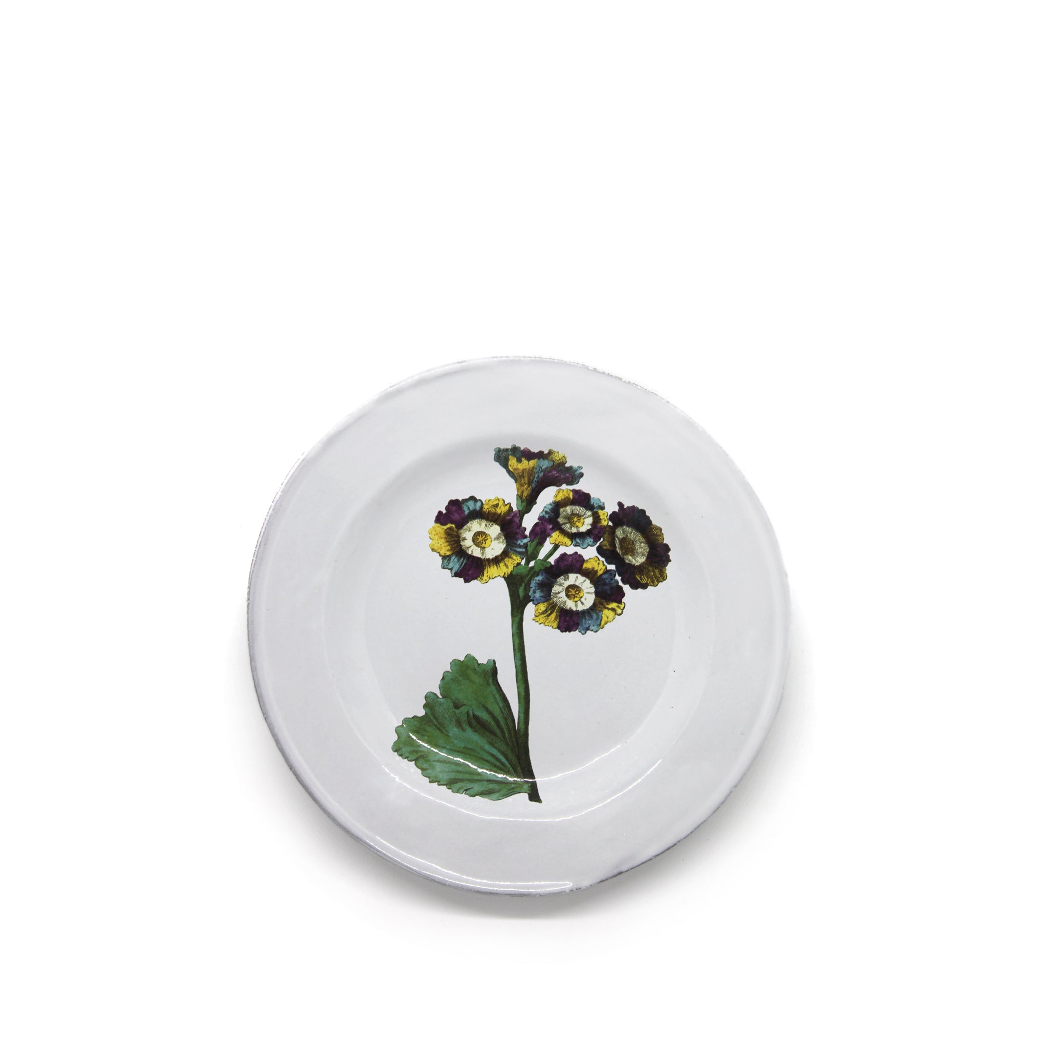 Lord Willoughby's Auricula Flower Plate by Astier de Villatte, 22cm