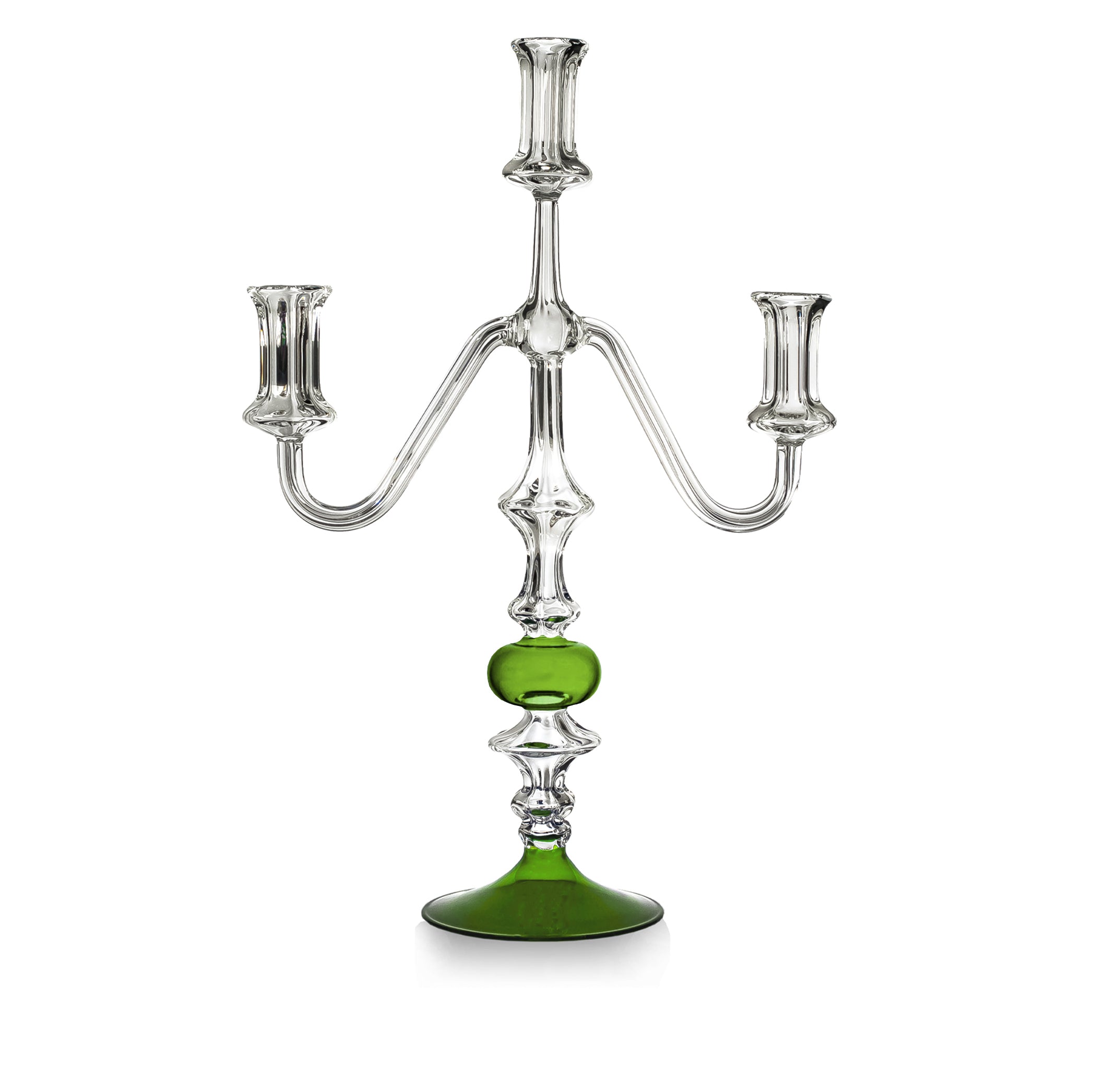 Lucia Three Candles Candelabra in Green